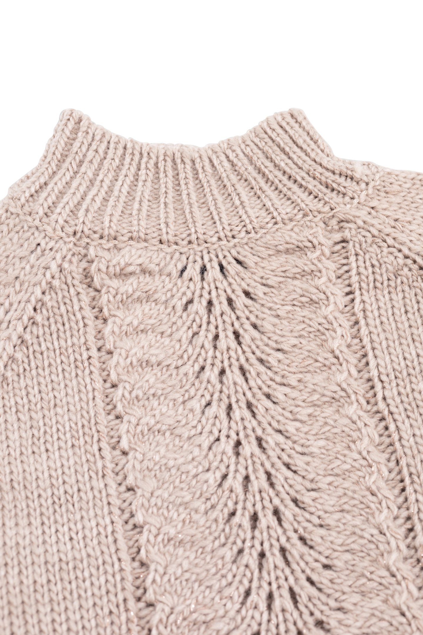 GIRL'S BEIGE OPENWORK KNIT SWEATER 3