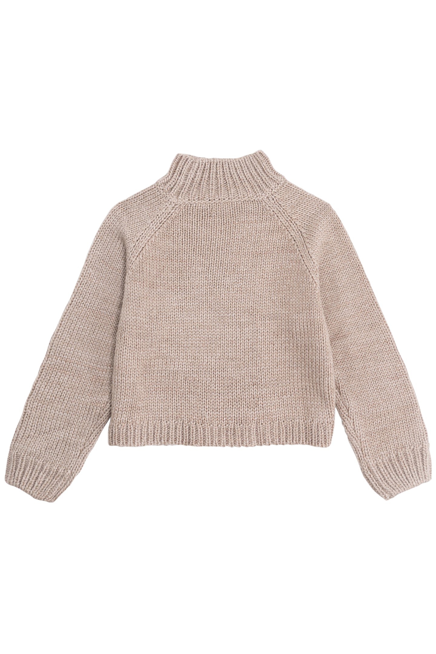 GIRL'S BEIGE OPENWORK KNIT SWEATER 2