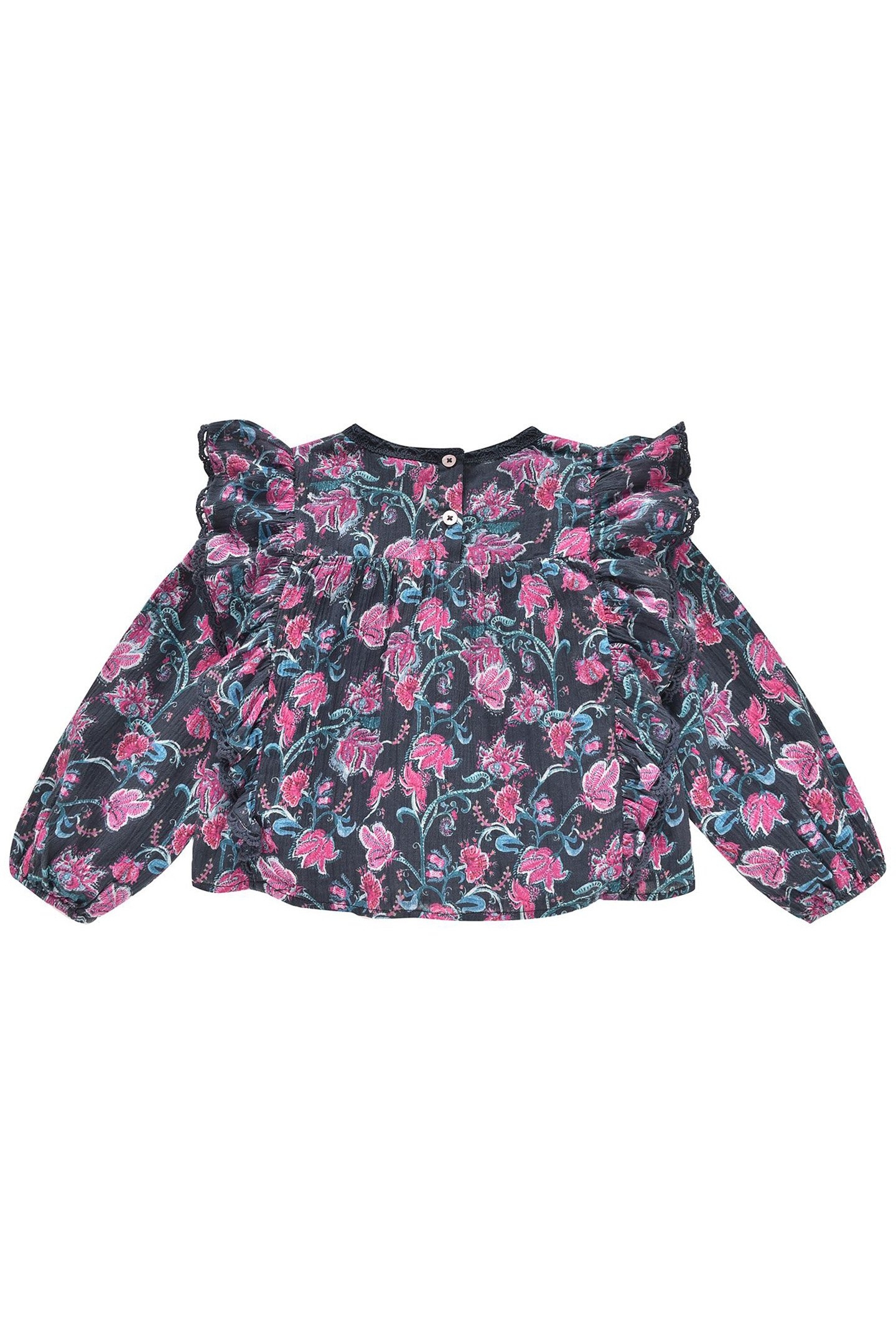 BLOUSE CELIA CHARCOAL WILDFLOWERS 2
