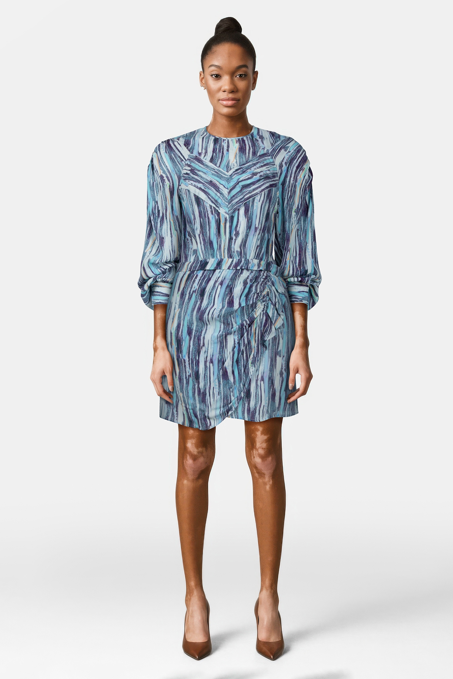 ISIARI DRESS MIXED BLUE 1