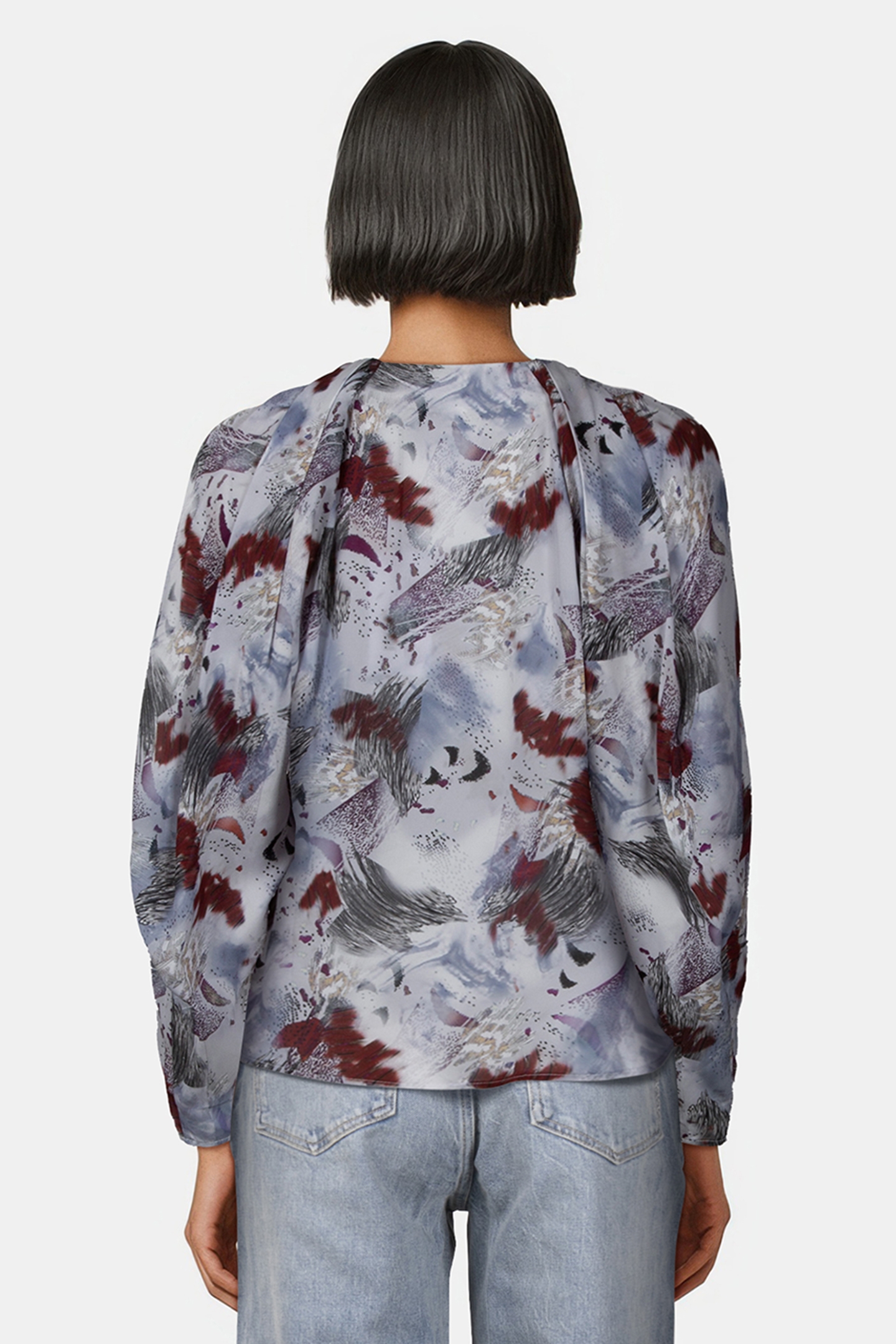 CHILALI TOP WHITE/BURGUNDY 2