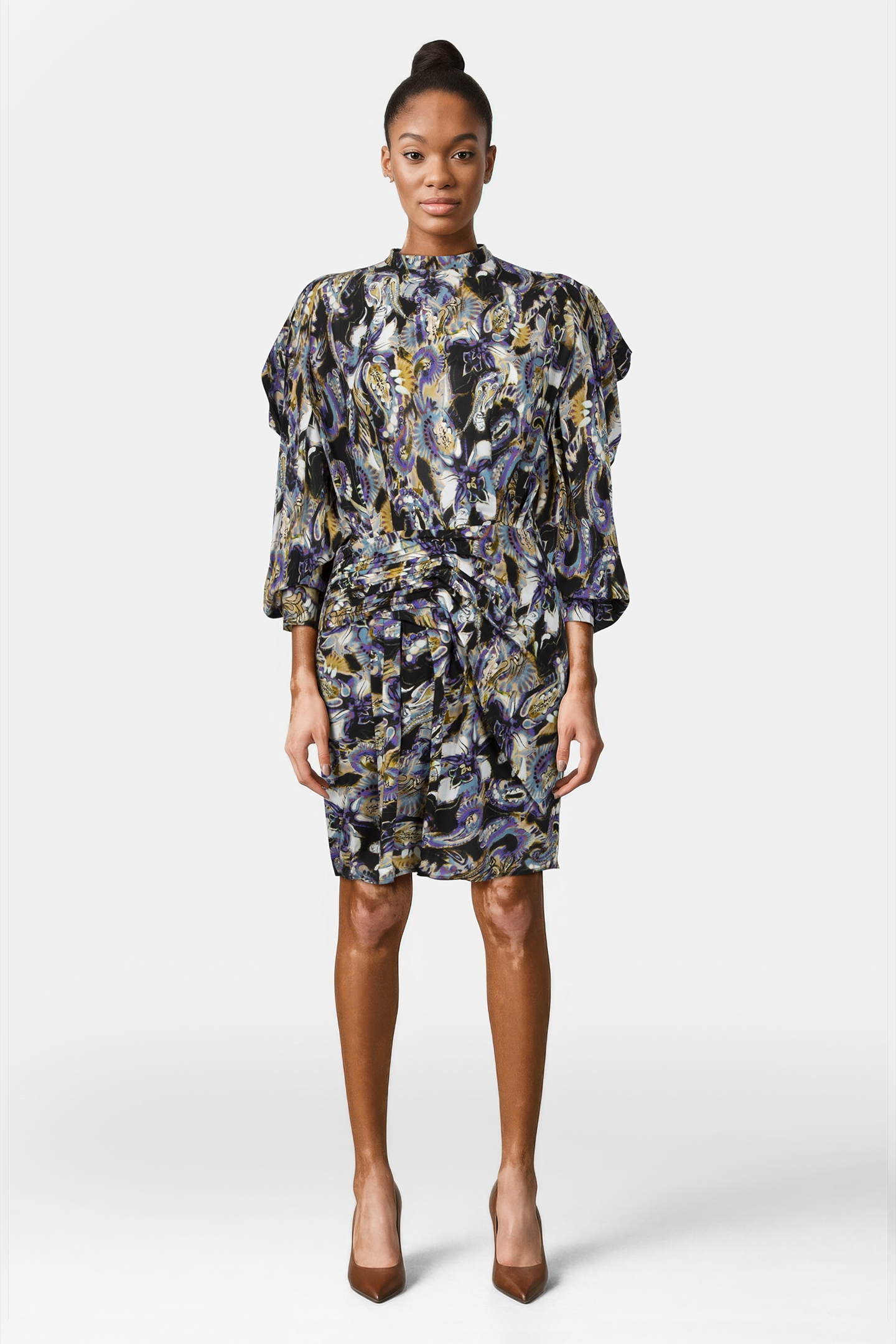 MERERASPE DRESS BLACK/PURPLE 1