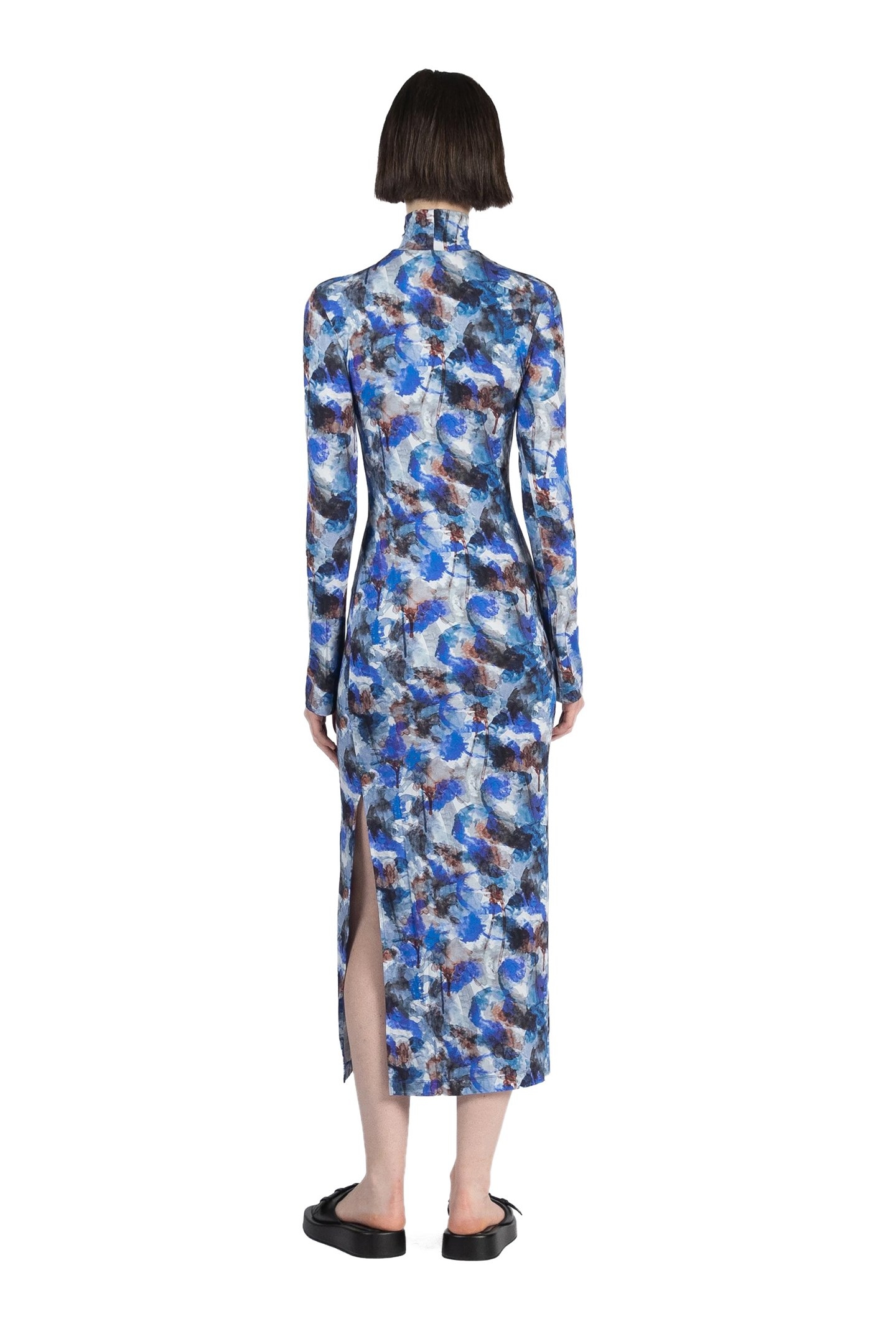 PRINTED TURTLENECK DRESS MULTICOLO R 2