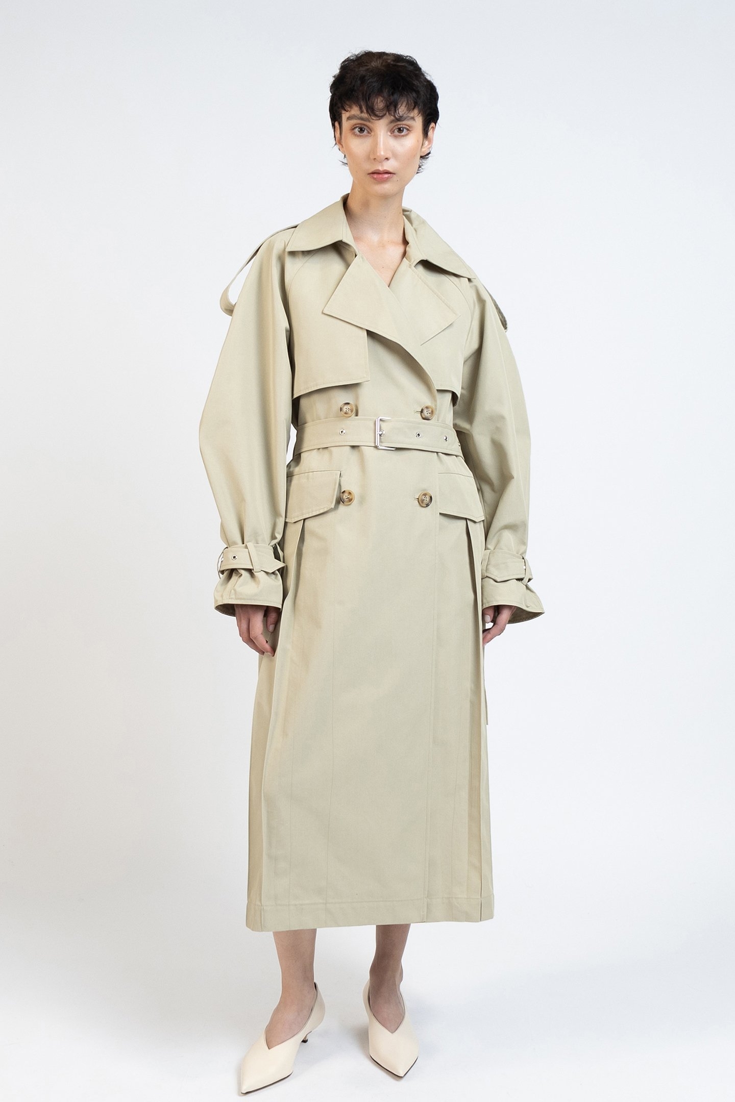 GABARDINE TRENCH COAT BEIGE 1