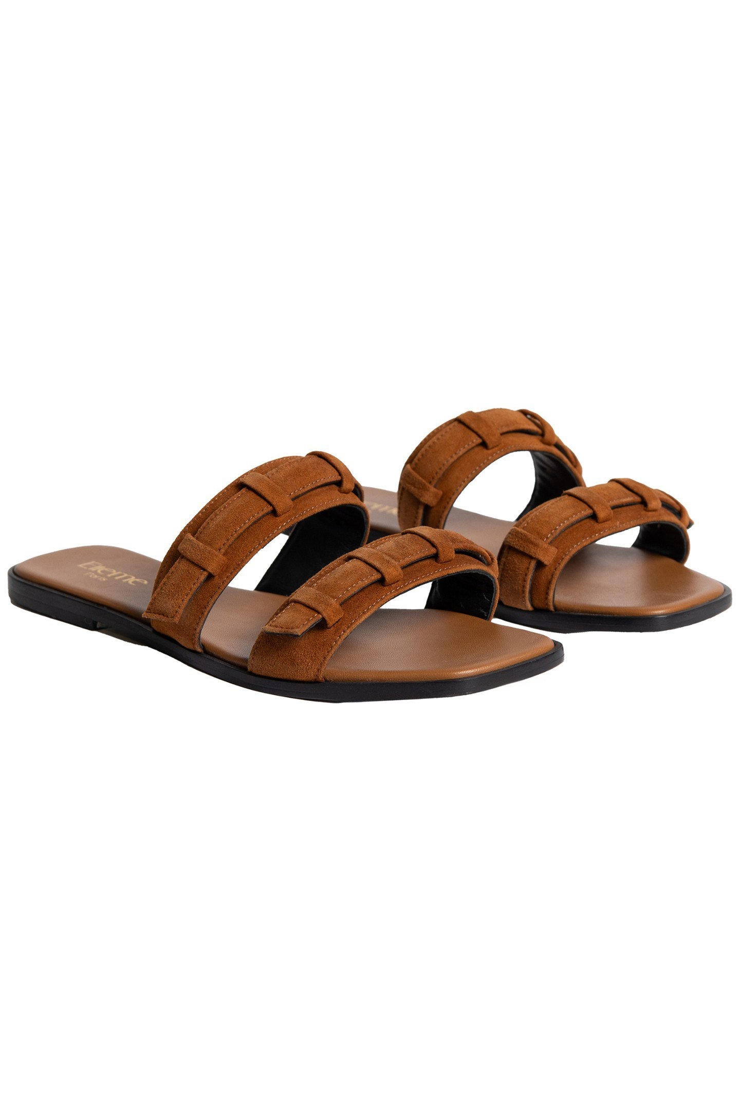LOOP FLAT SANDAL SUEDE COGNAC 3