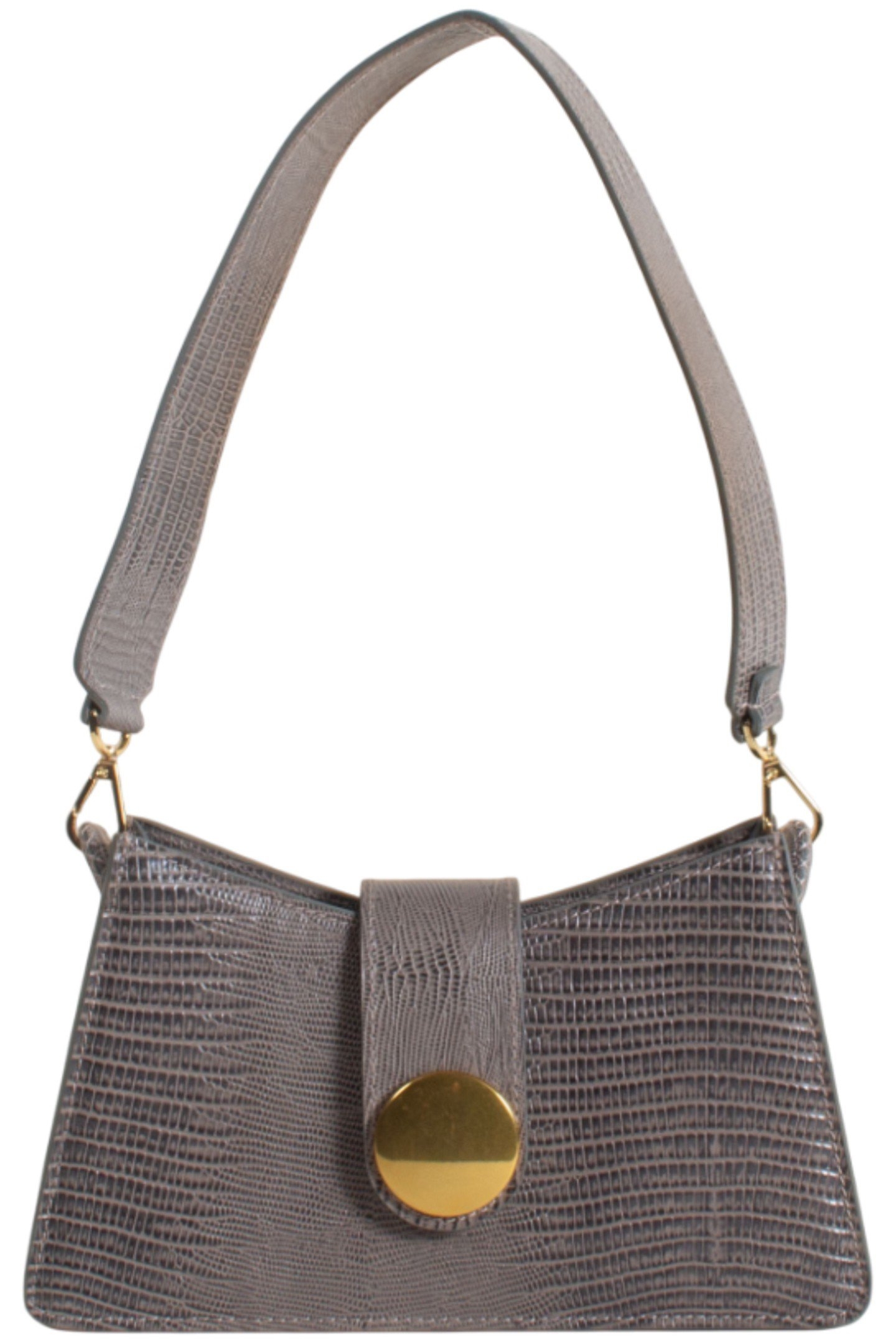 BUCKLE LEATHER LIZARD GREY 1