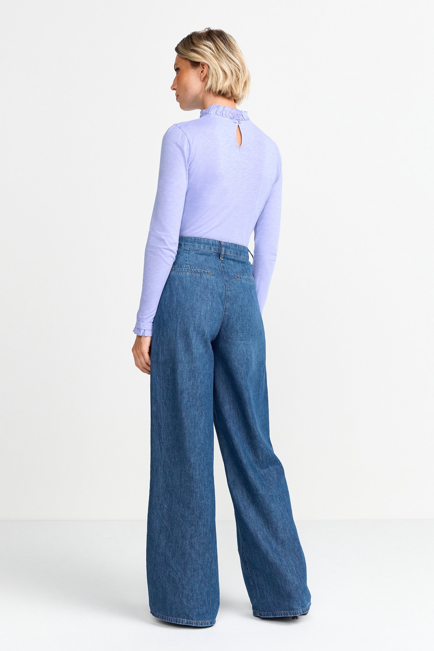 ORGANIC SLUB FRILL LONGSLEEVE FROSTY LAVENDER 3