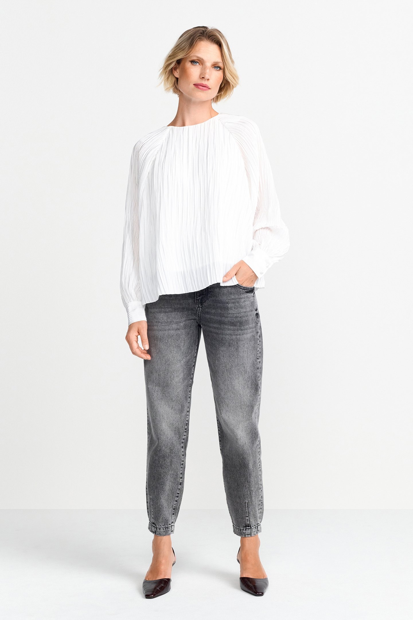 PLISSEE BLOUSE PEARL WHITE 2