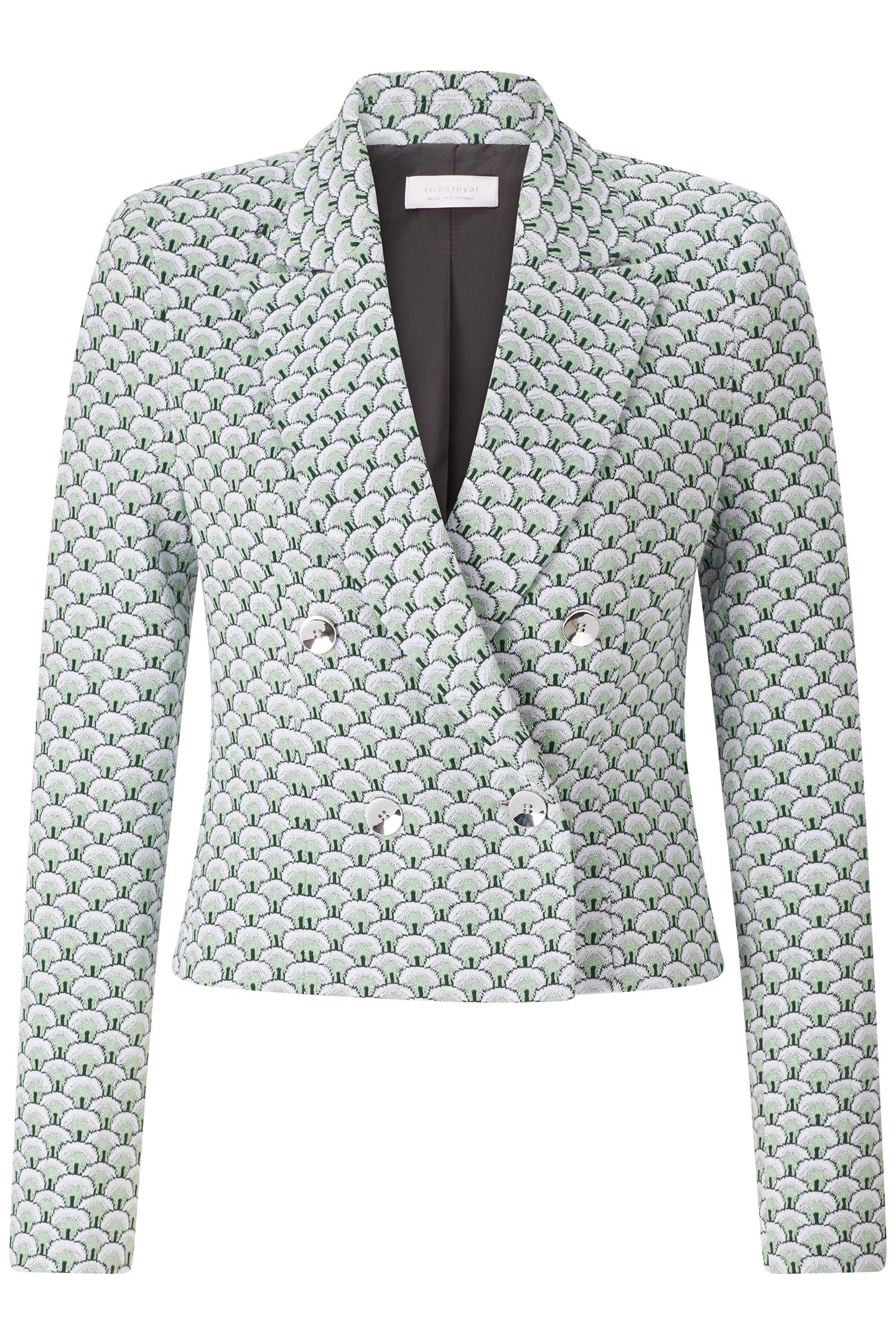 CROPPED JACQUARD BLAZER MATCHA 1