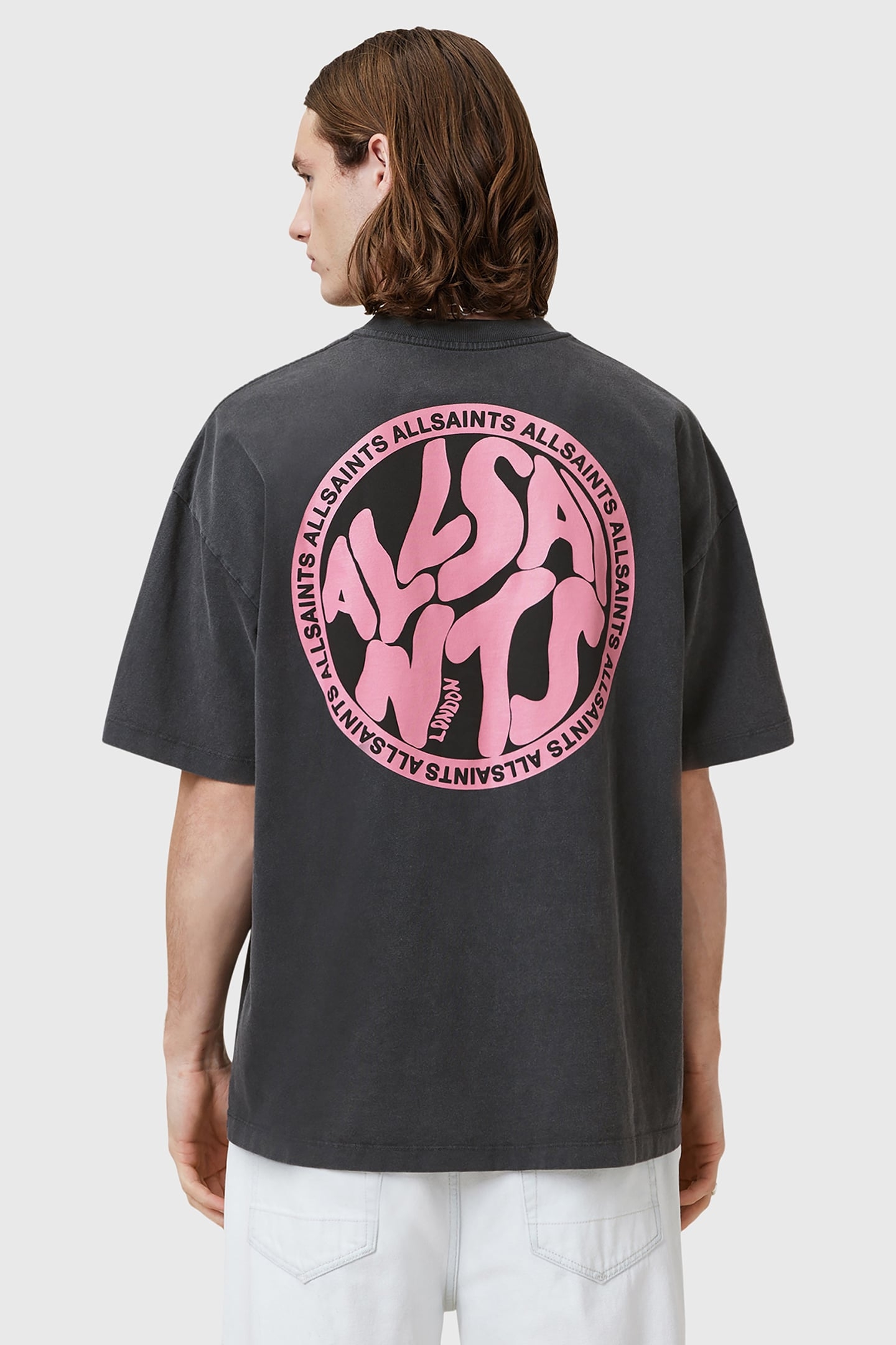 DISTORTION SS CREW WASHED BLACK/PINK 5