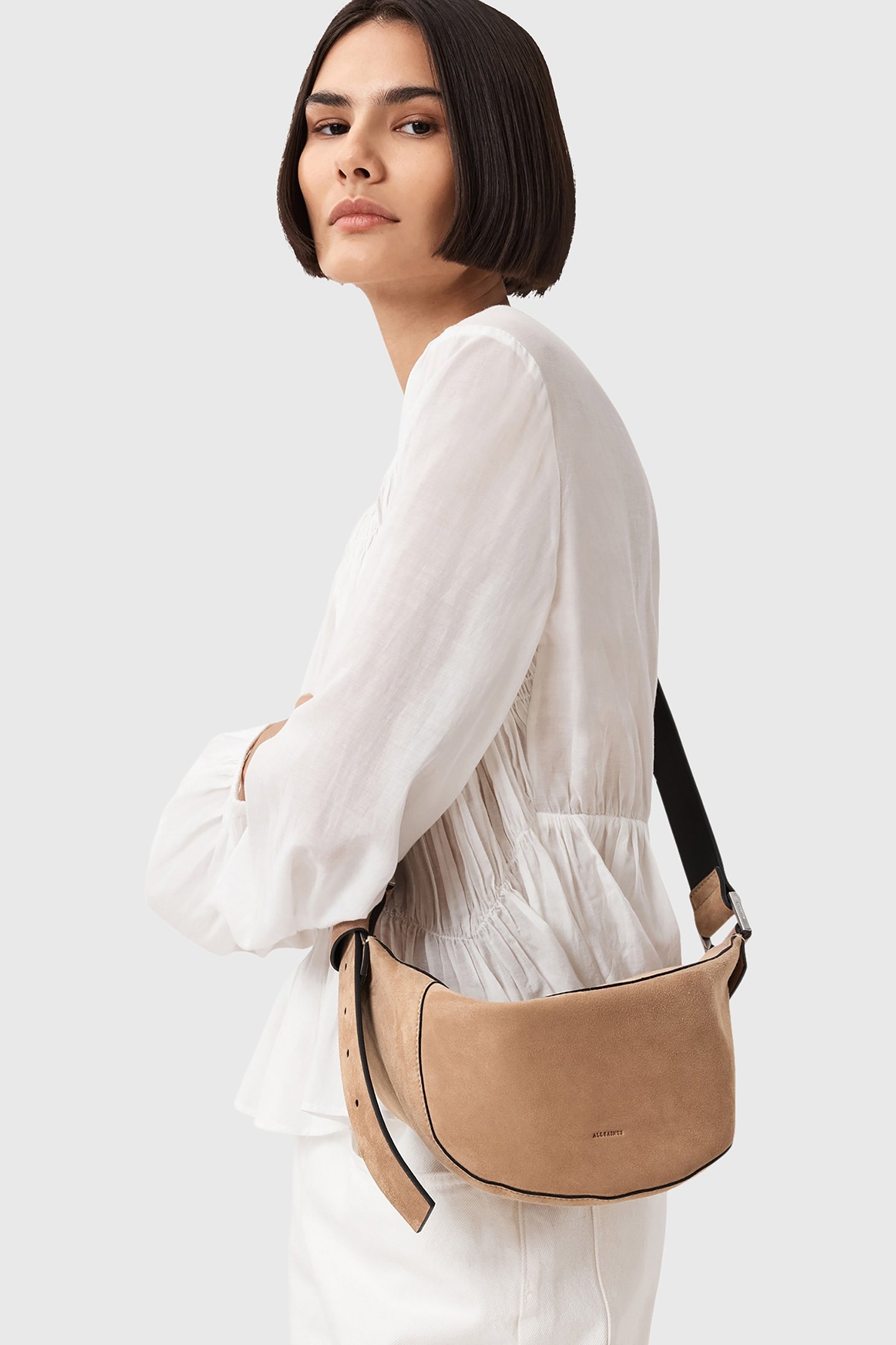 LUNA SUEDE CROSSBODY MINK BROWN 1