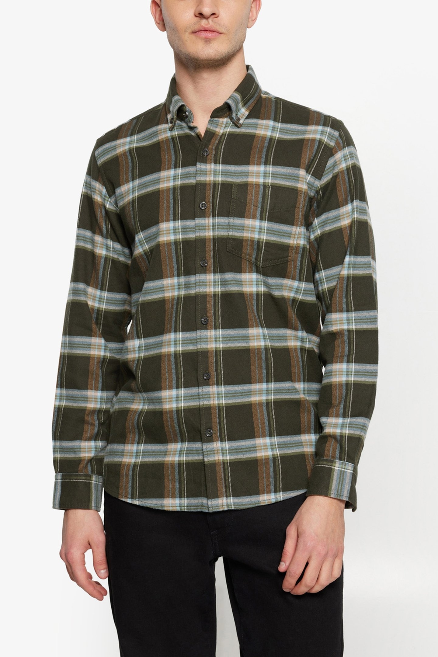 SONNYSI FLANNEL CHECK L/S SHIRTS FULL GREEN 1