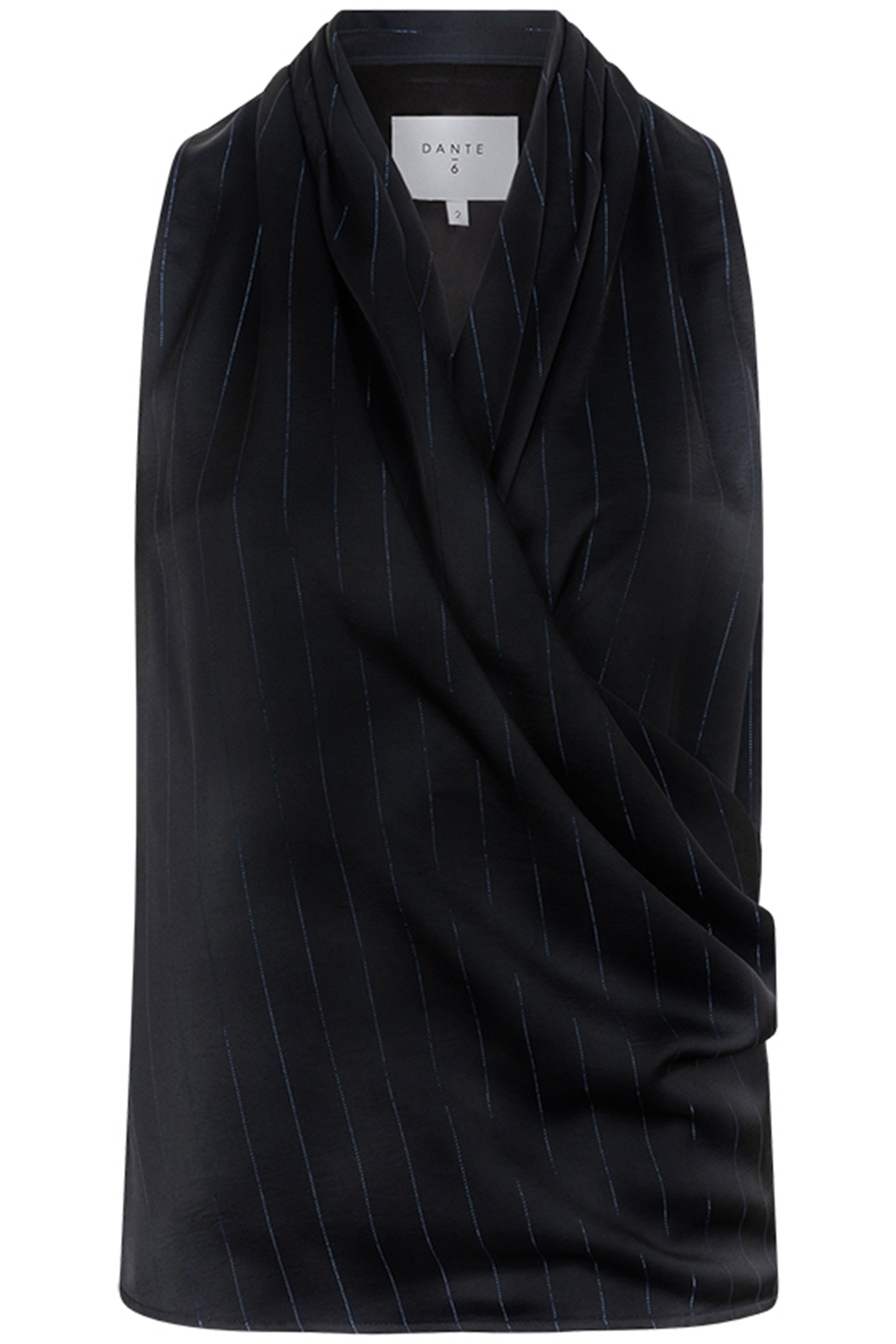 SETIA PINSTRIPE DRAPEY TOP RAVEN 4