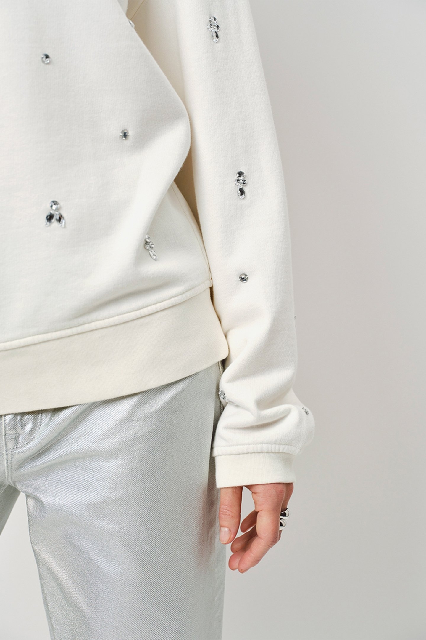 AXELLE STRAIGHT METALLIC JEANS SILVER 4