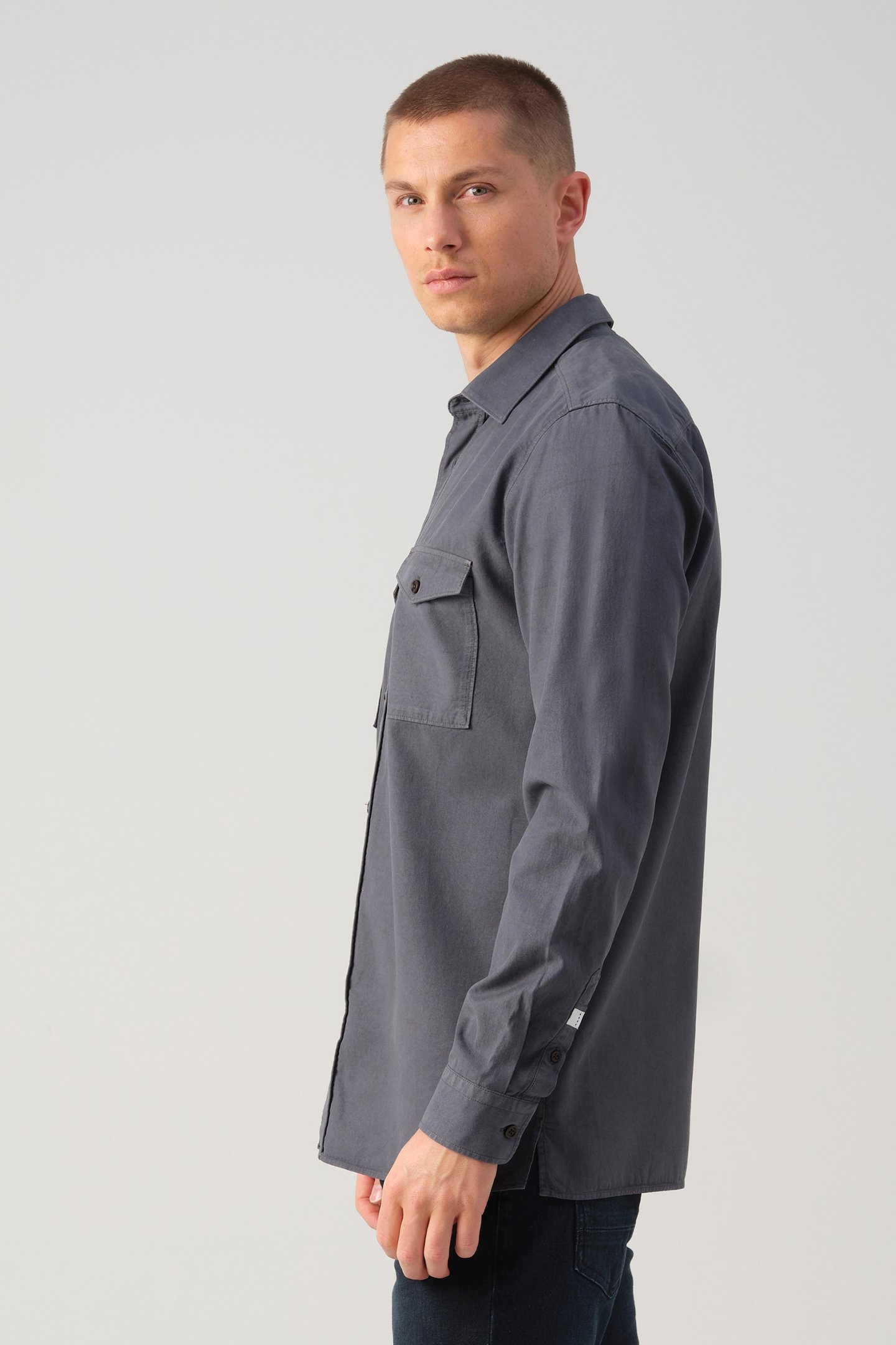 J.C. RAGS RHILEY CASUAL OVERHEMD LANGE MOUW OMBRE BLUE 4