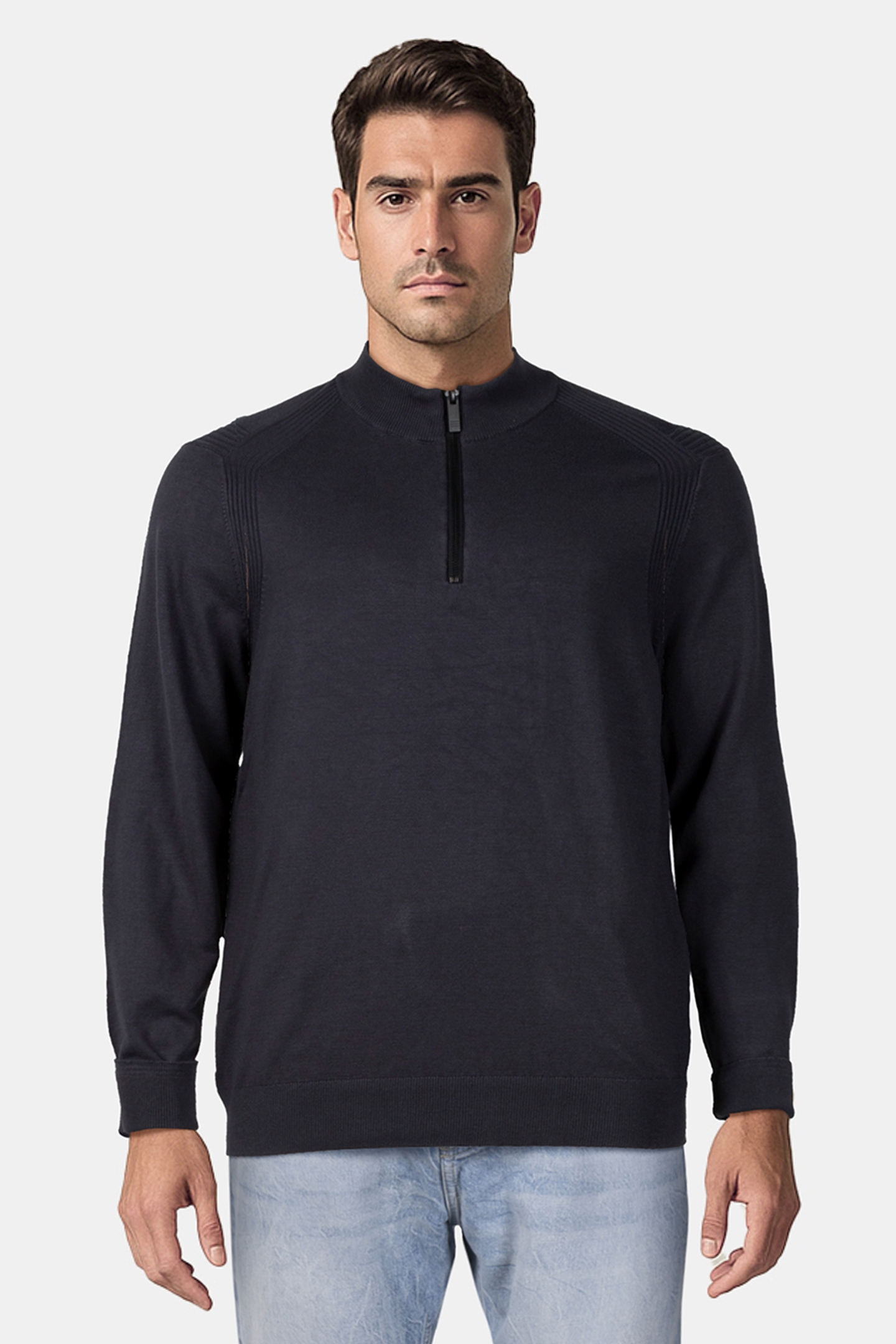 PULLOVER HALF ZIP DARK GREY 1