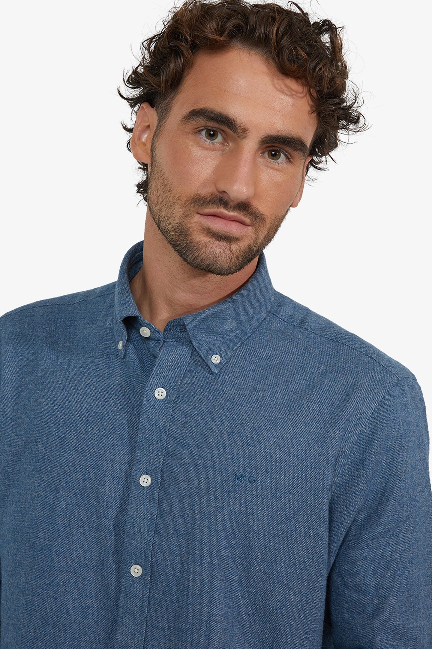 FLANNEL MELANGE OXFORD SHIRT NAVY 4