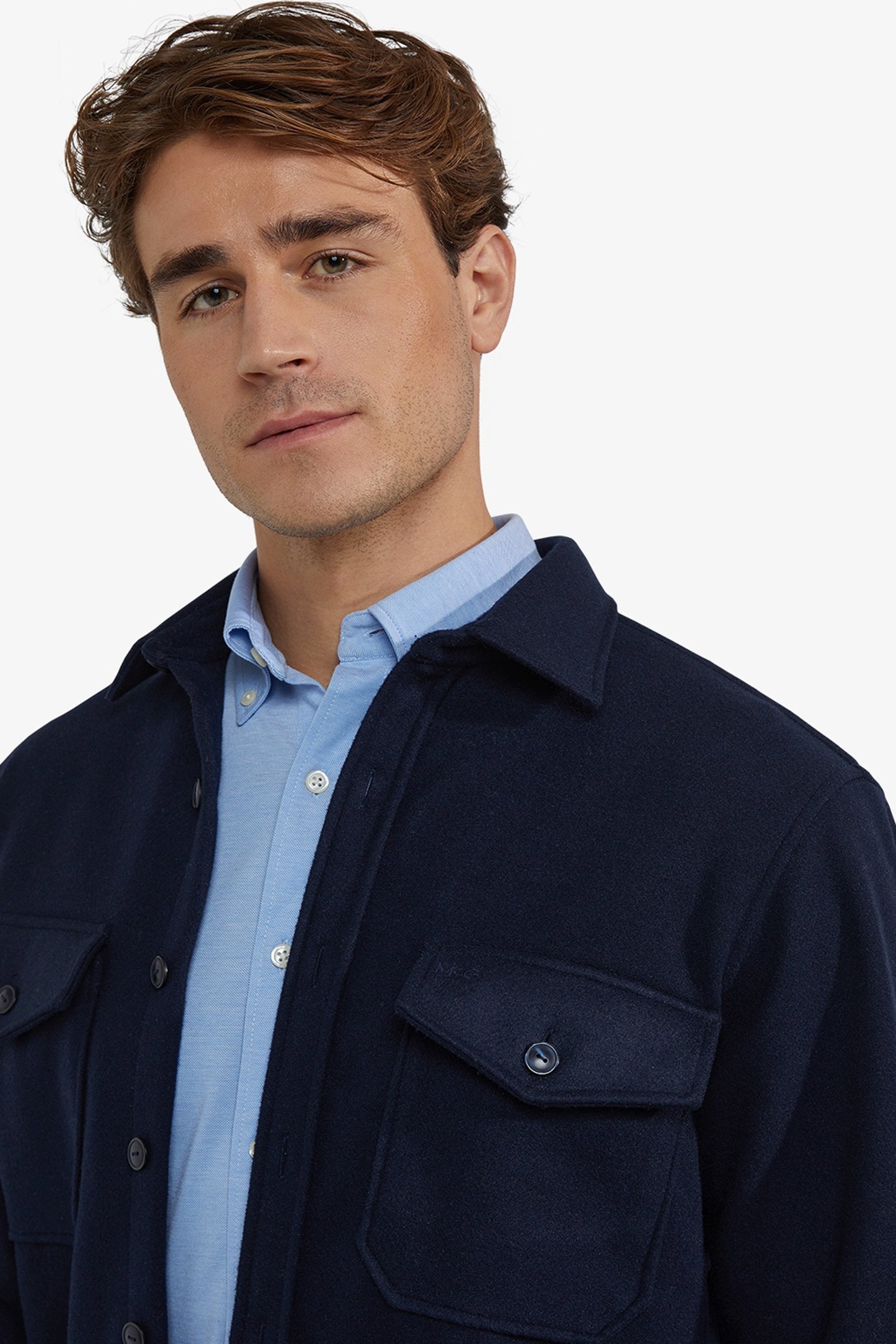 WOOL LOOK OVERSHIRT NAVY 4