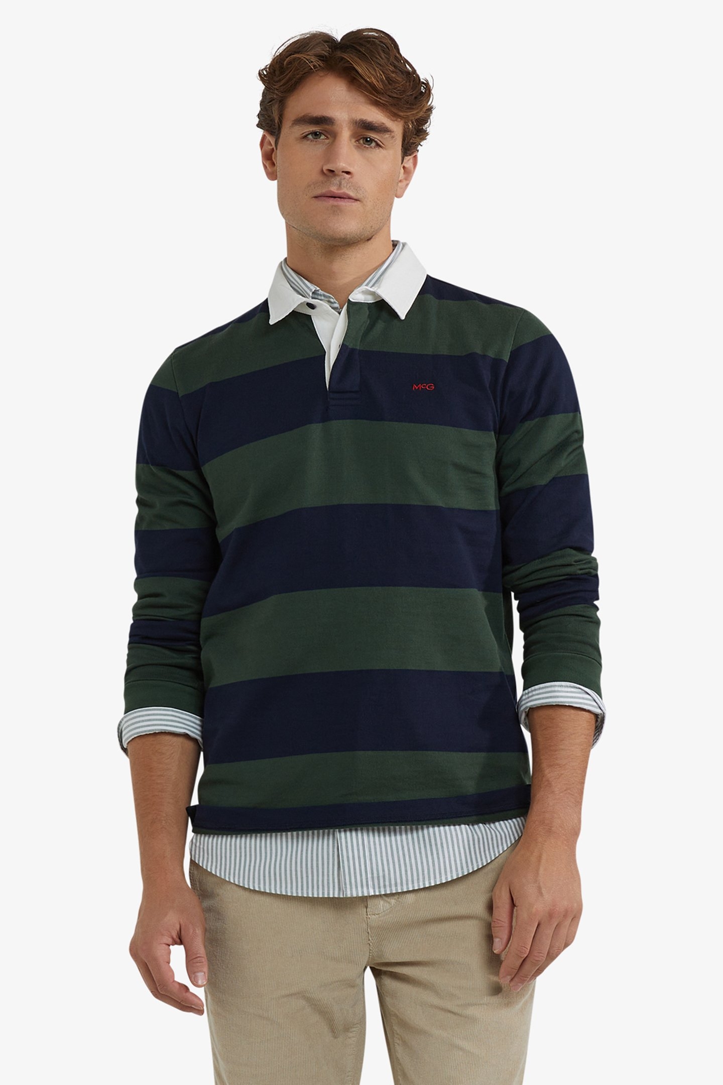 STRIPED RUGBY DARK OLIVE 1