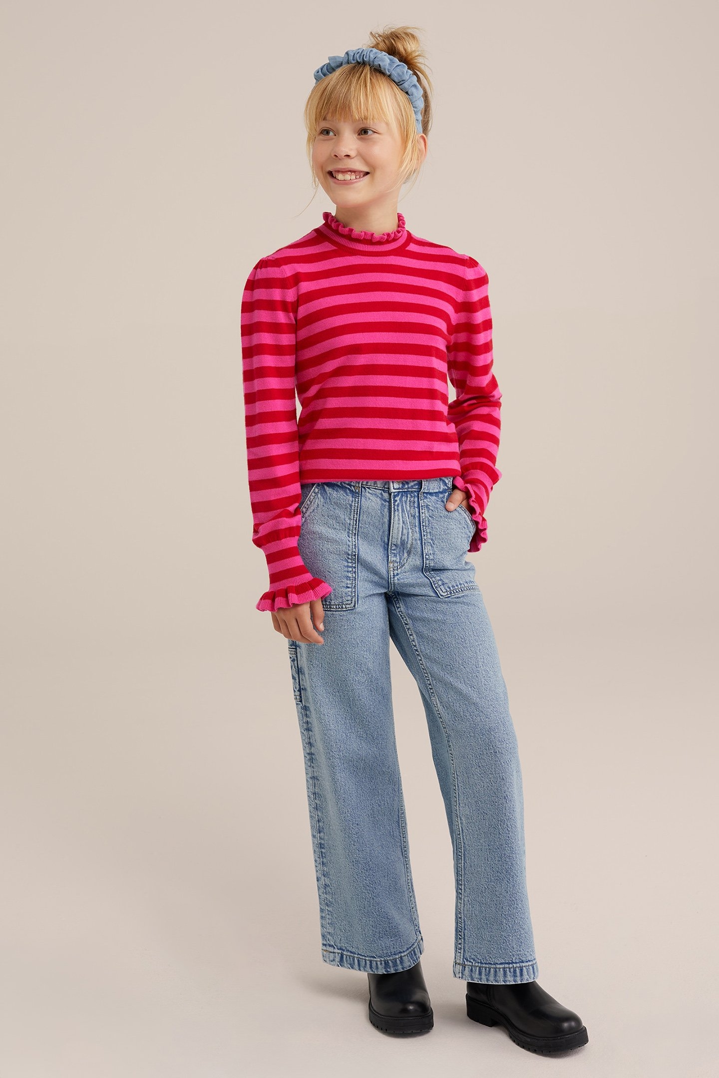 GEBREIDE TRUI BRIGHT PINK 2