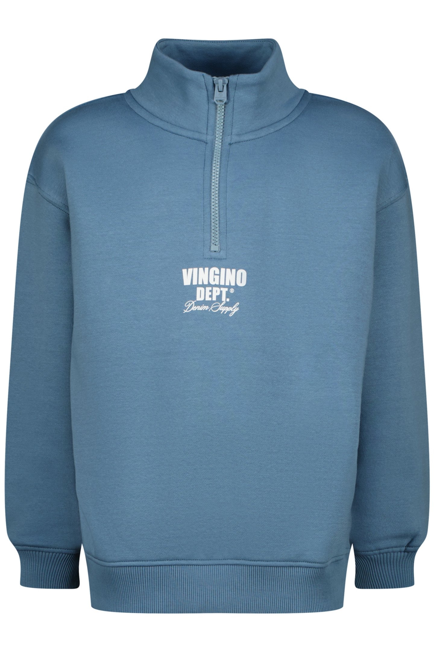 BOYS BASIC-HALF ZIP SWEATER LAKE BLUE 1