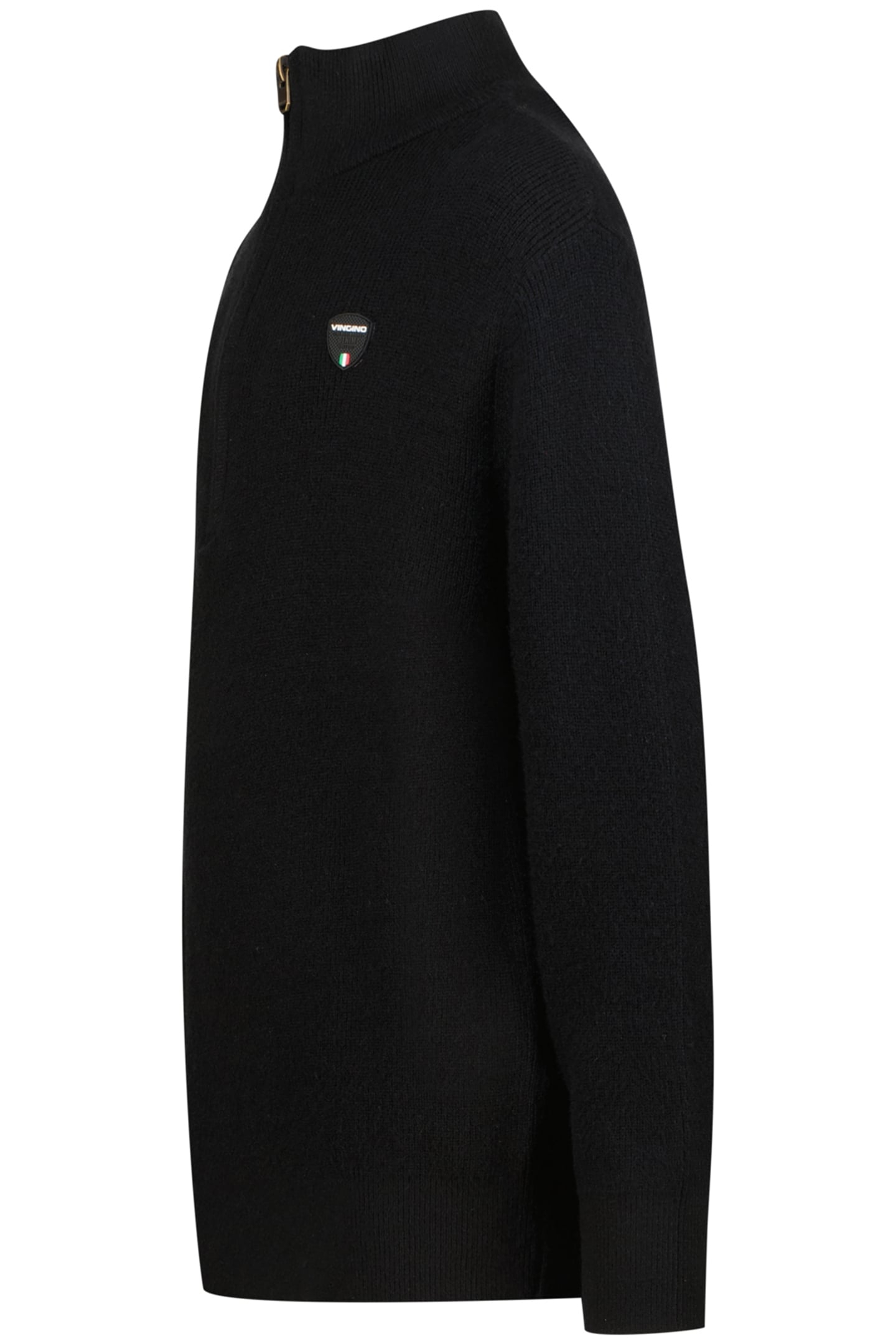 BOYS KNIT-HALF-ZIP FLAT KNIT DEEP BLACK 3