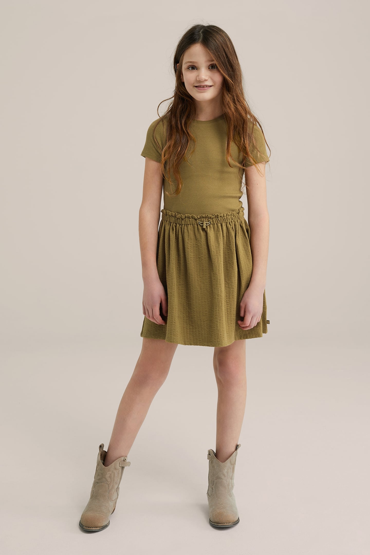 DRESS MID LENGTH MOSS GREEN 2