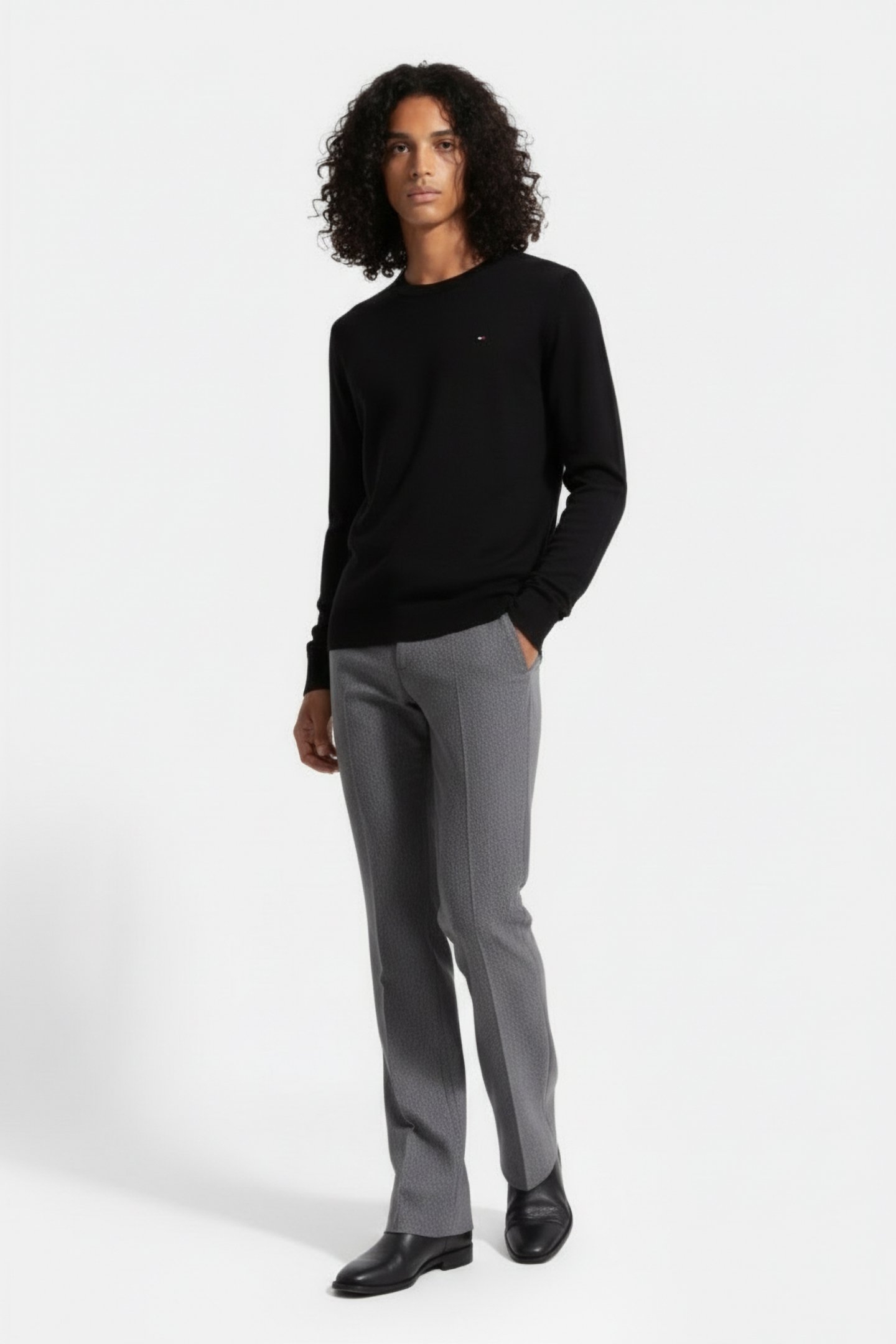 PIMA ORGANIC COTTON CASHMERE JUMPER BLACK 1