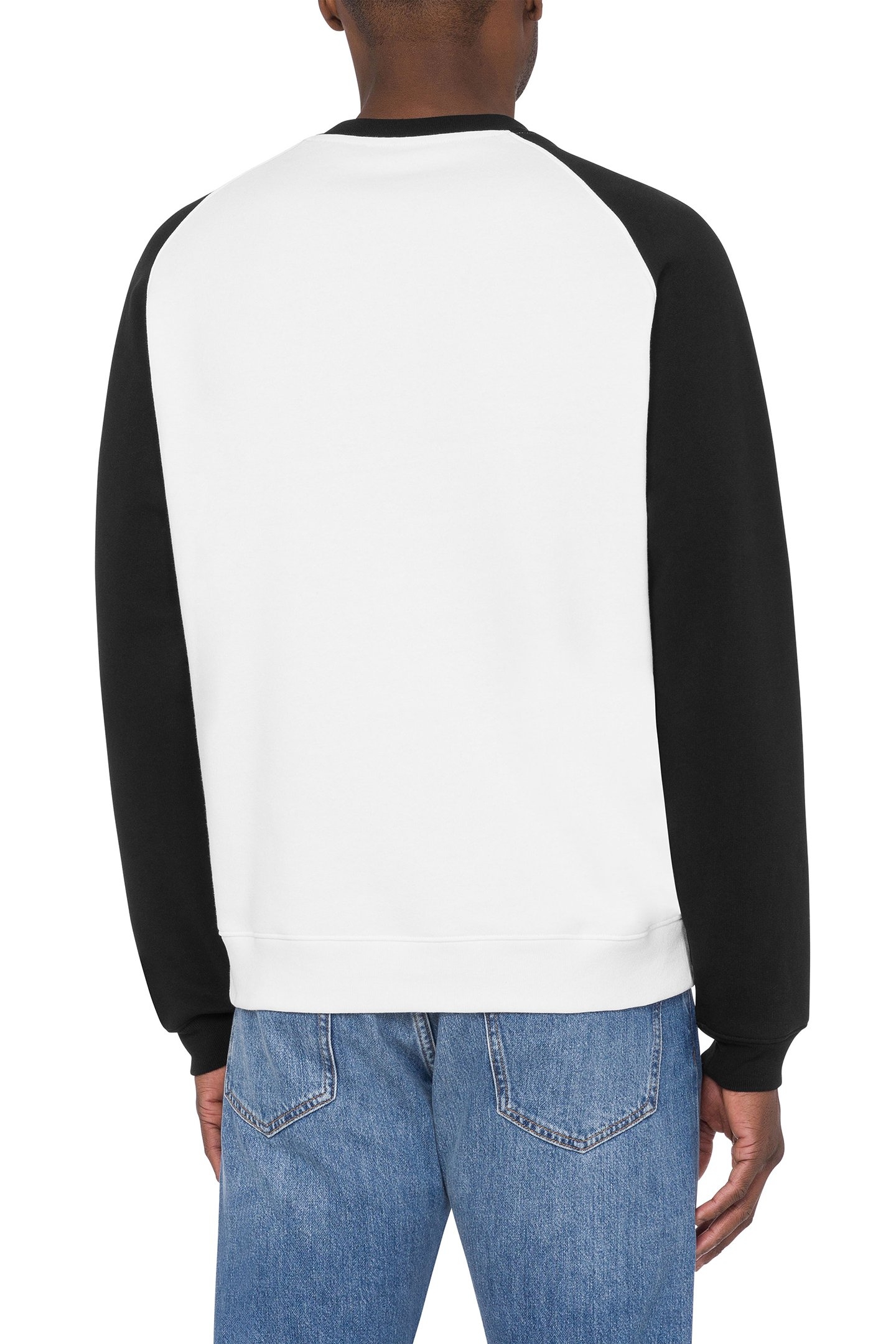 WHITE AND BLACK SWEATSHIRT WITH PRINT WHITE 2