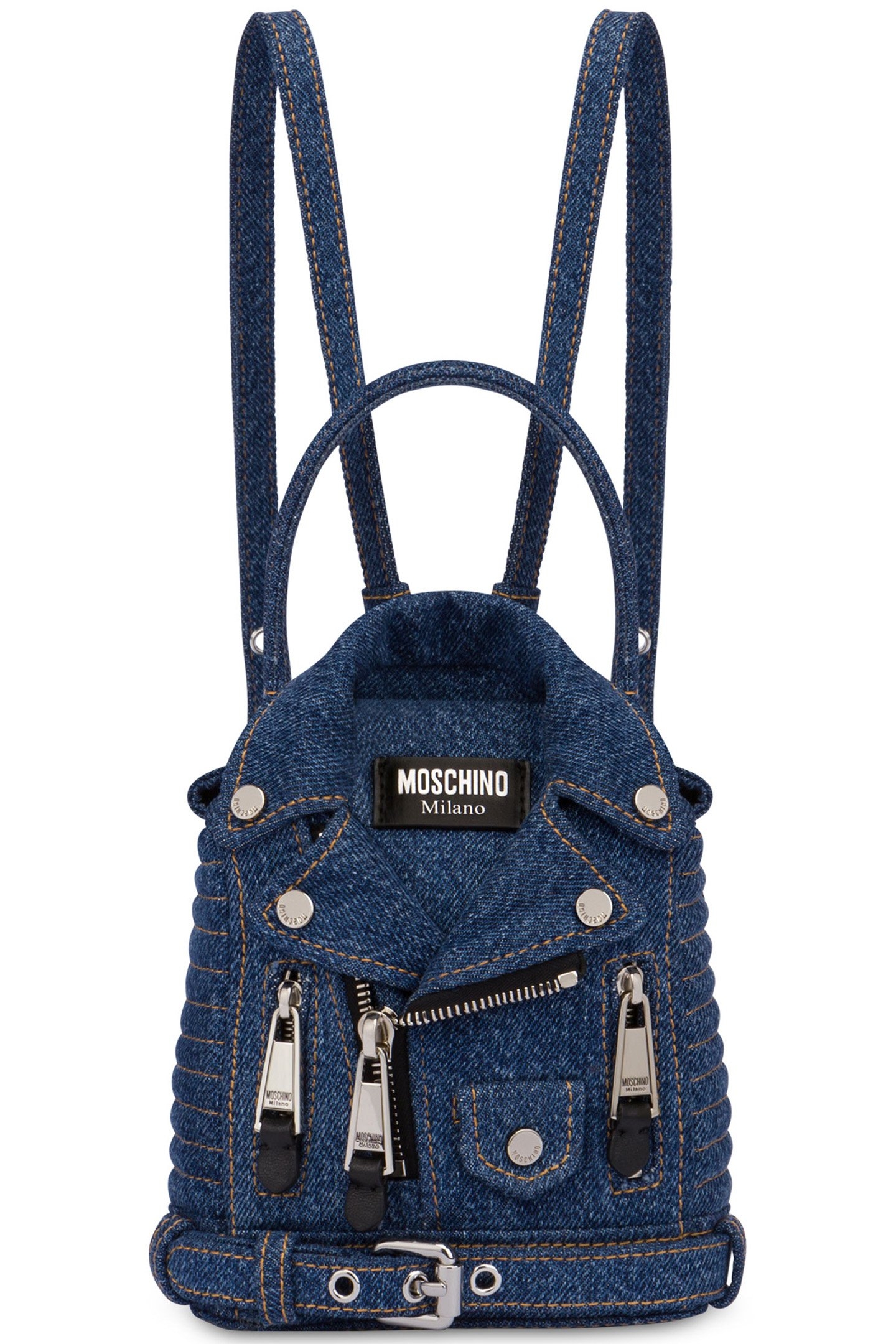 MINI DENIM BIKER BACKPACK BLUE 1