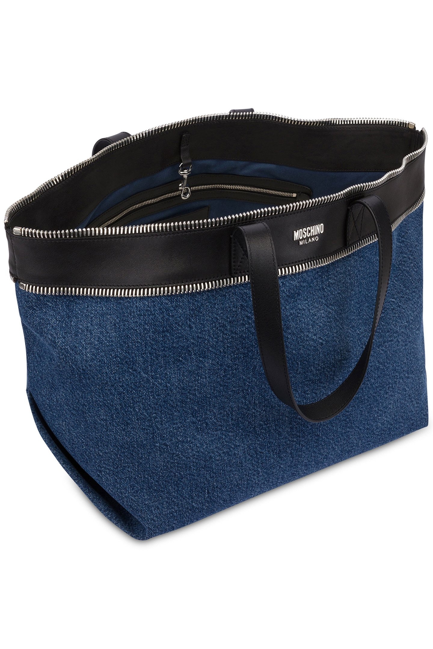 SHOPPER IN DENIM MOSCHINO RIDER BLUE 3