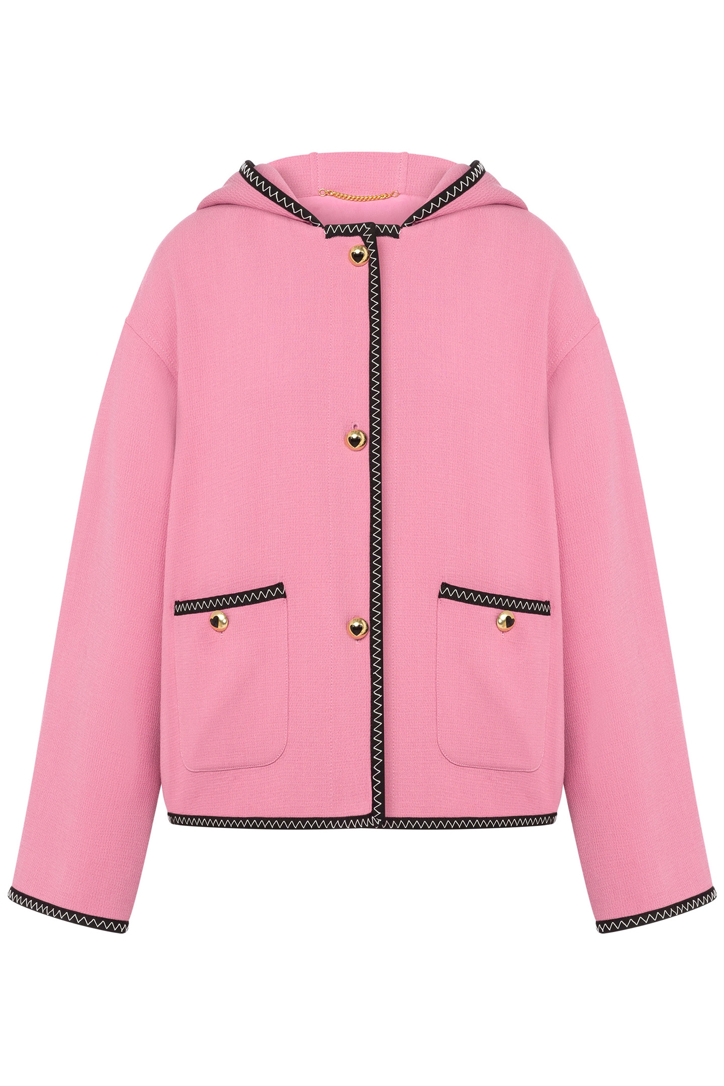 GOLD HEART BUTTONS JACKET PINK 3