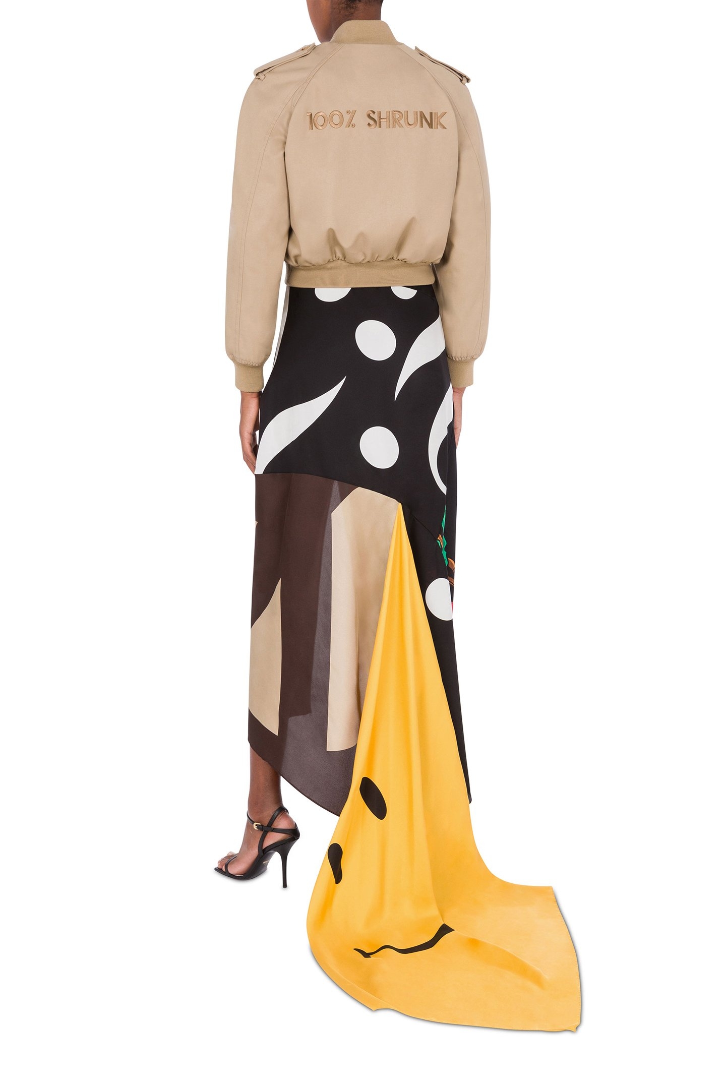 100% SHRUNK GABARDINE BOMBER JACKET BEIGE 2