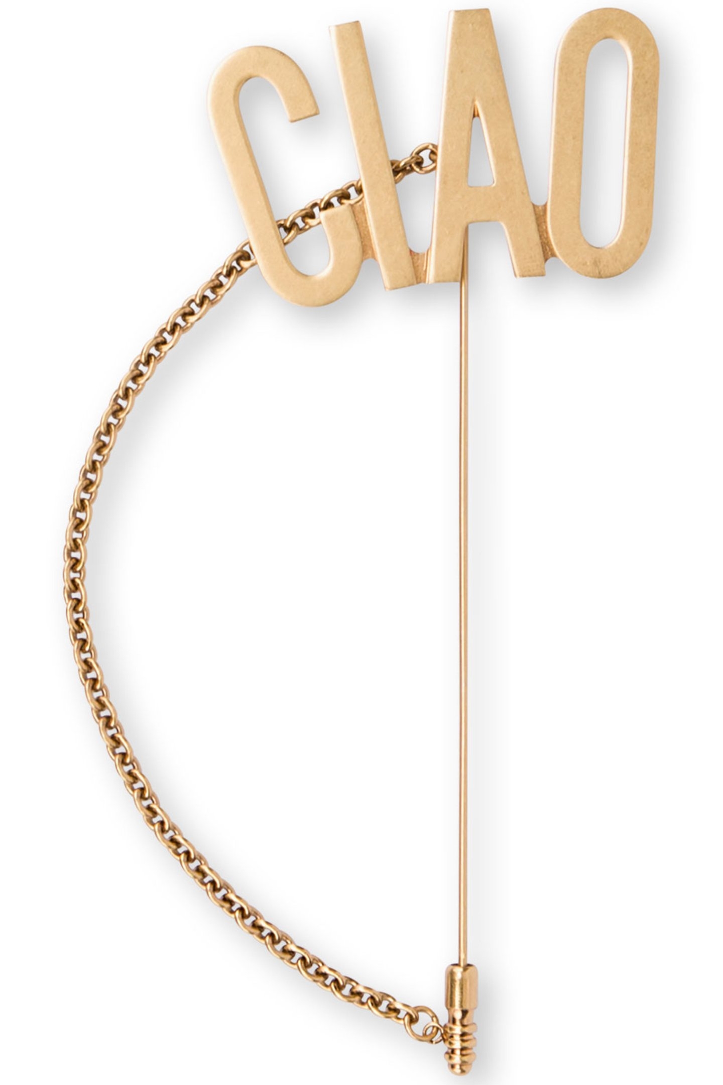 MAXI BROOCH WITH CHAIN CIAO GOLD 1