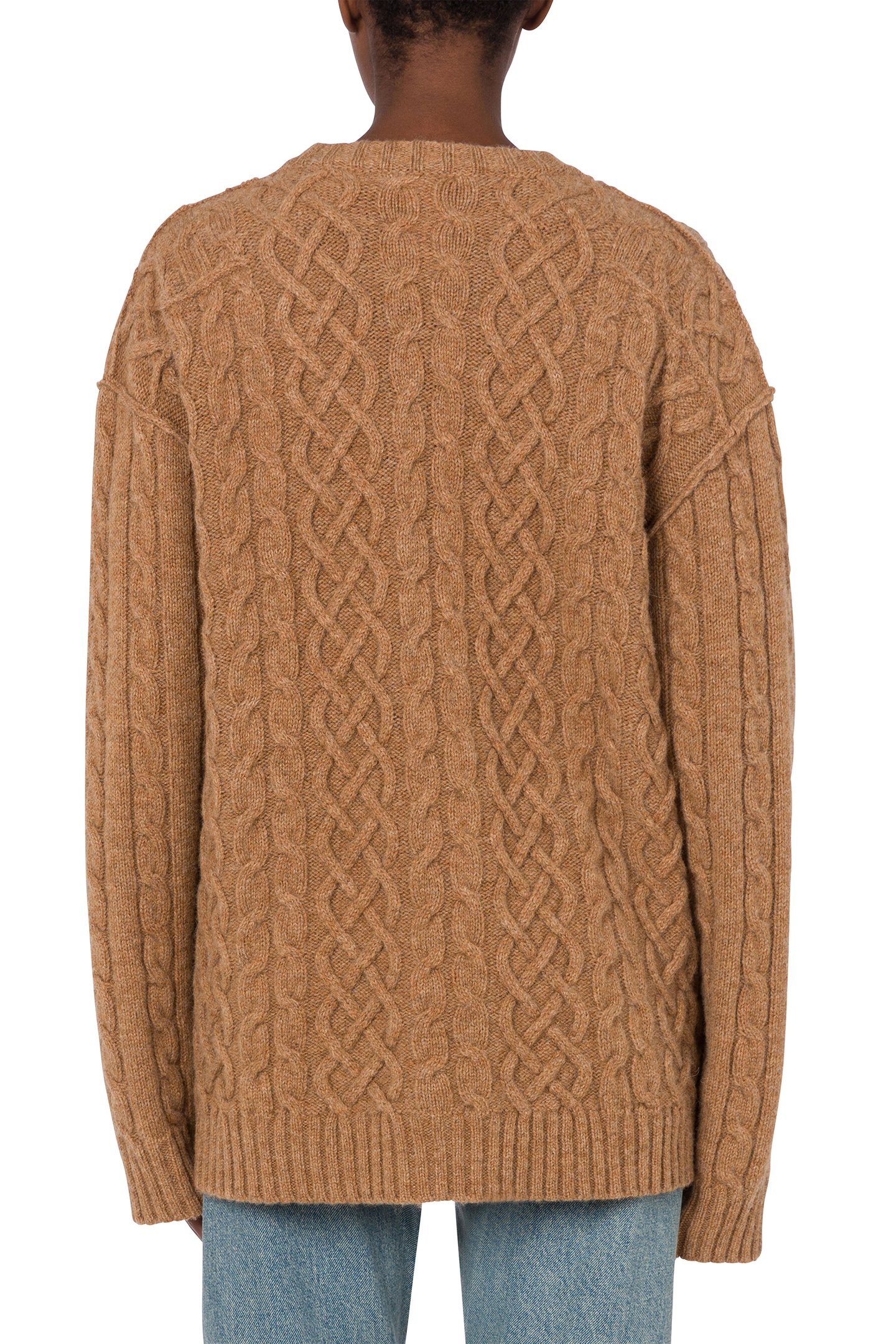 GOLDEN M SHETLAND OVERSIZED PULLOVER BROWN 2