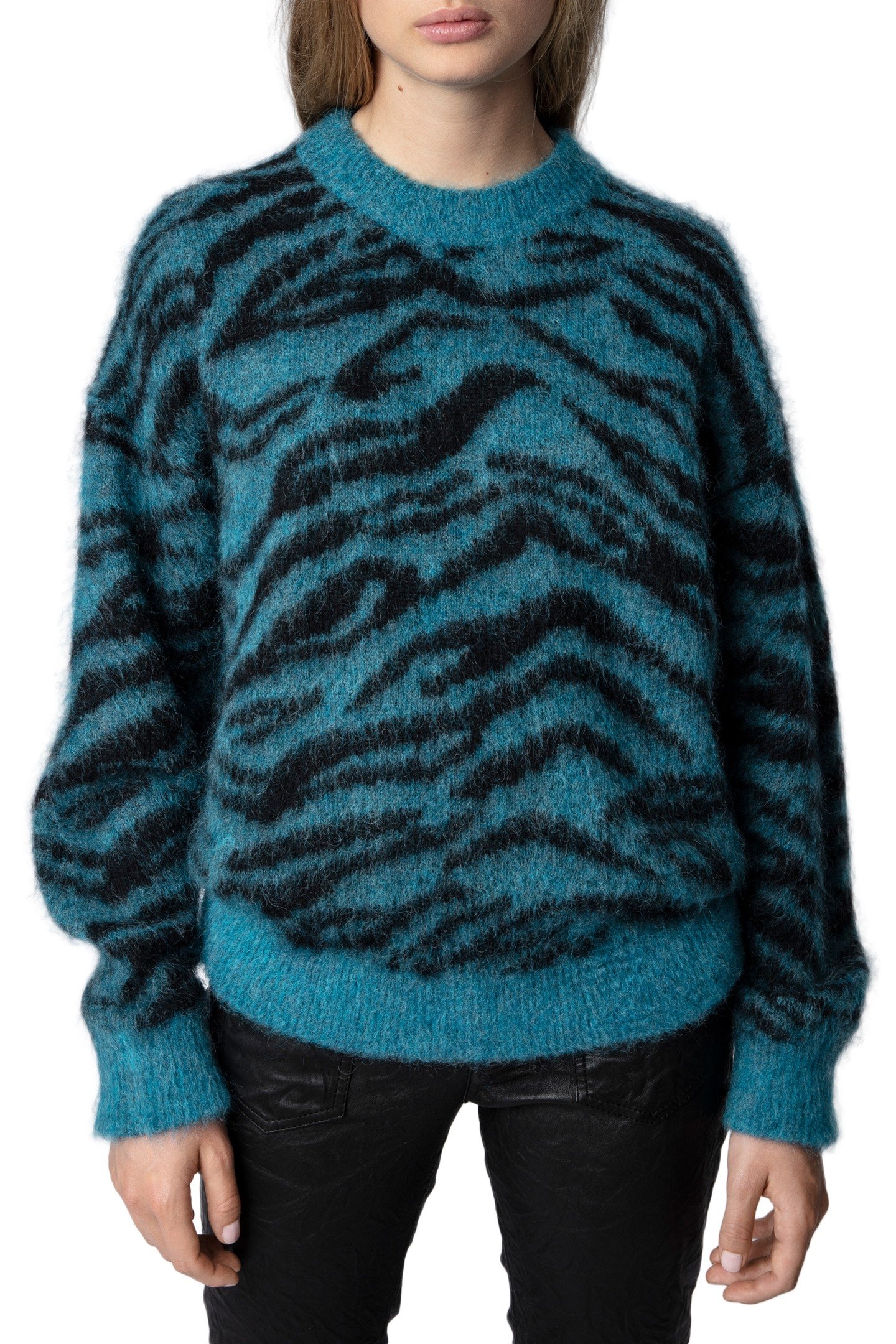RITA TIGER MOHAIR JUMPER BLUE 1