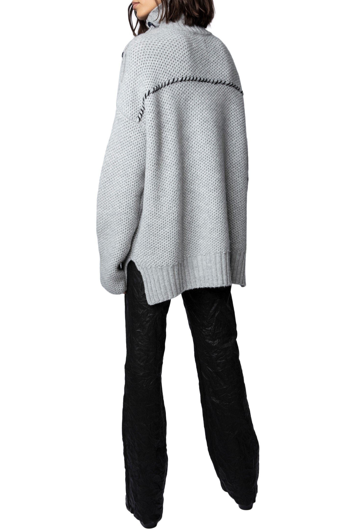 ALMA POCKET CASHMERE JUMPER GRIS CHINE 5