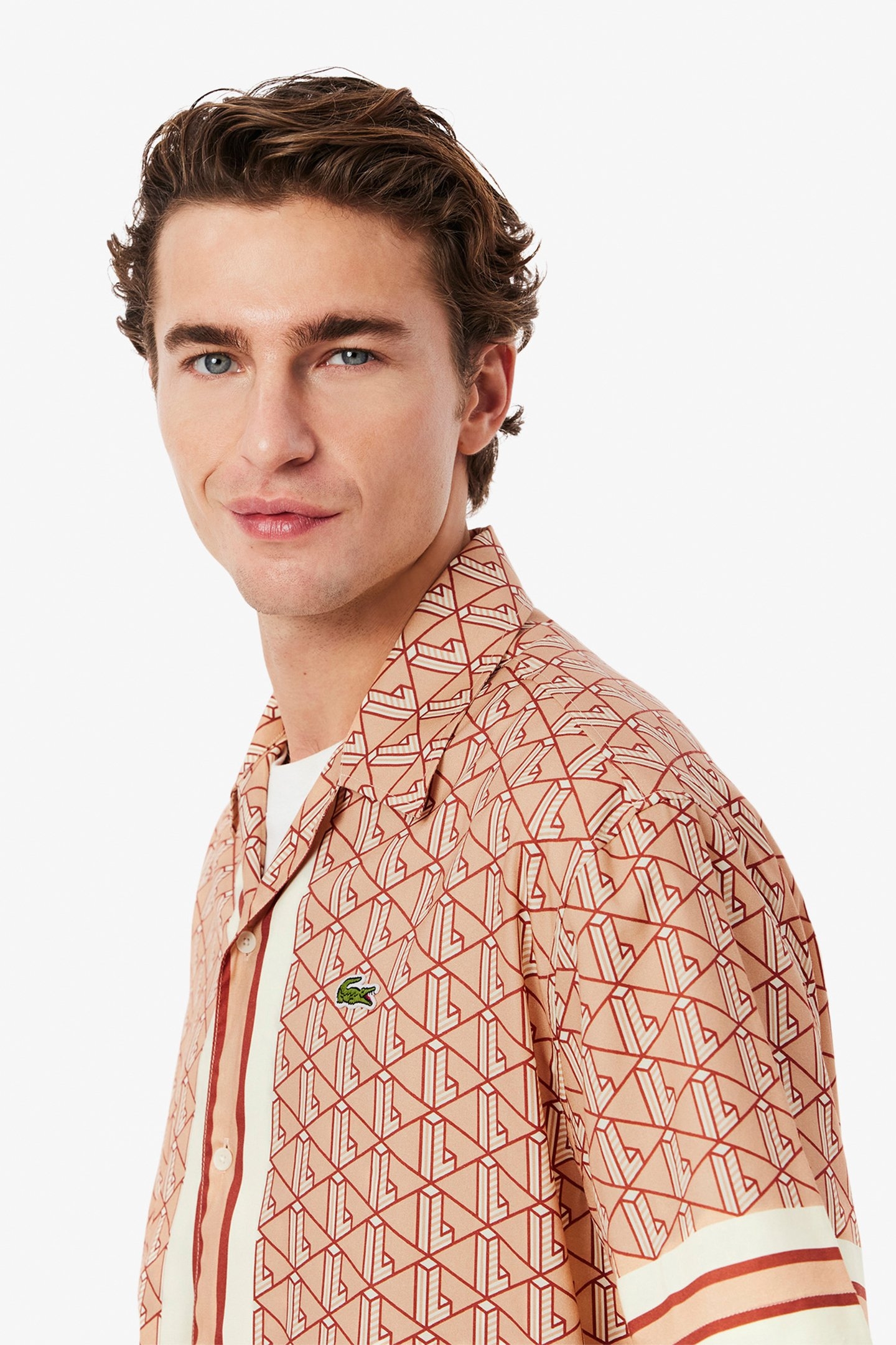 SHORTSLEEVE WOVEN SHIRT LATTE/IBERIS-CRYSTAL 4