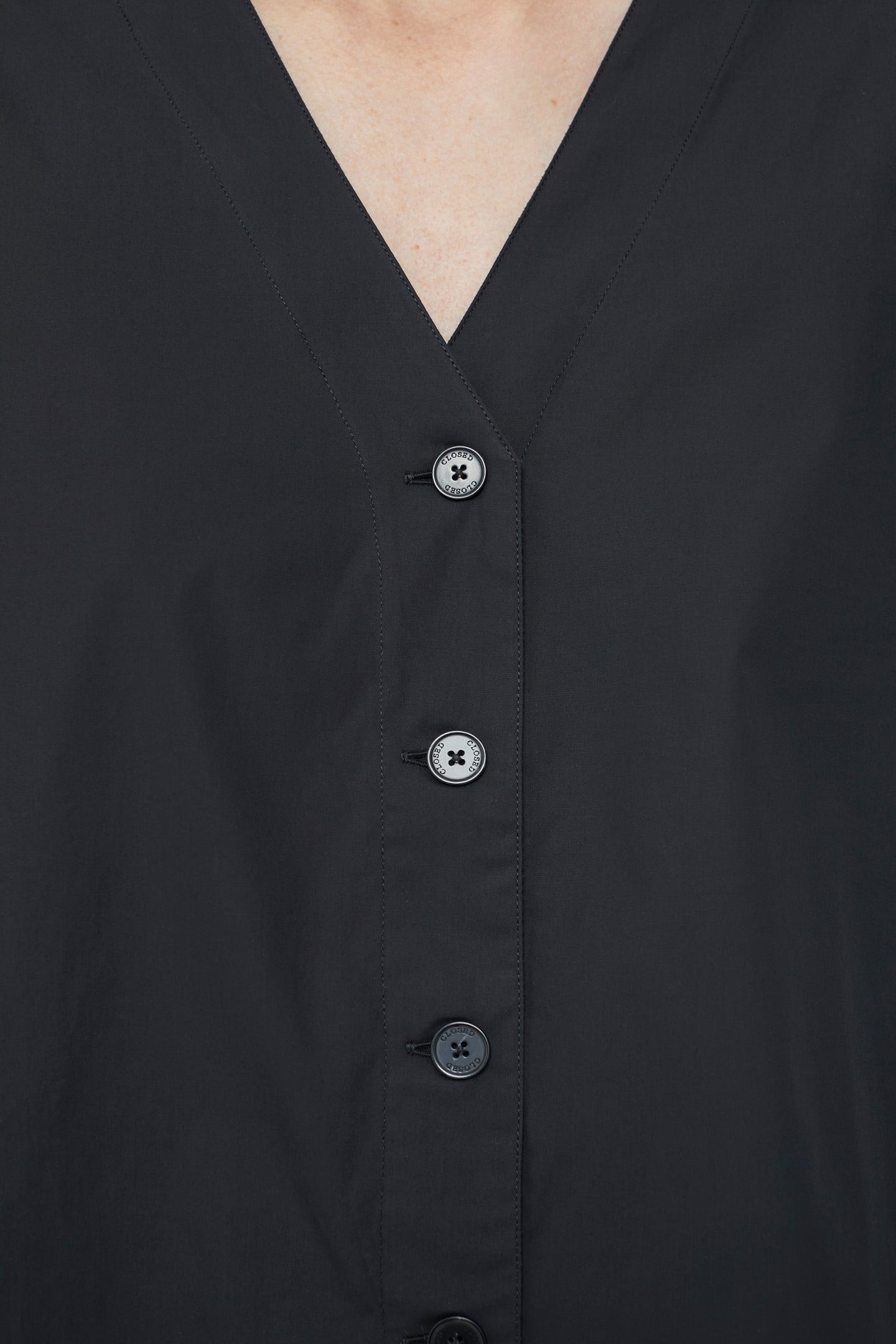 NO COLLAR BLOUSE SHIRT BLACK 2