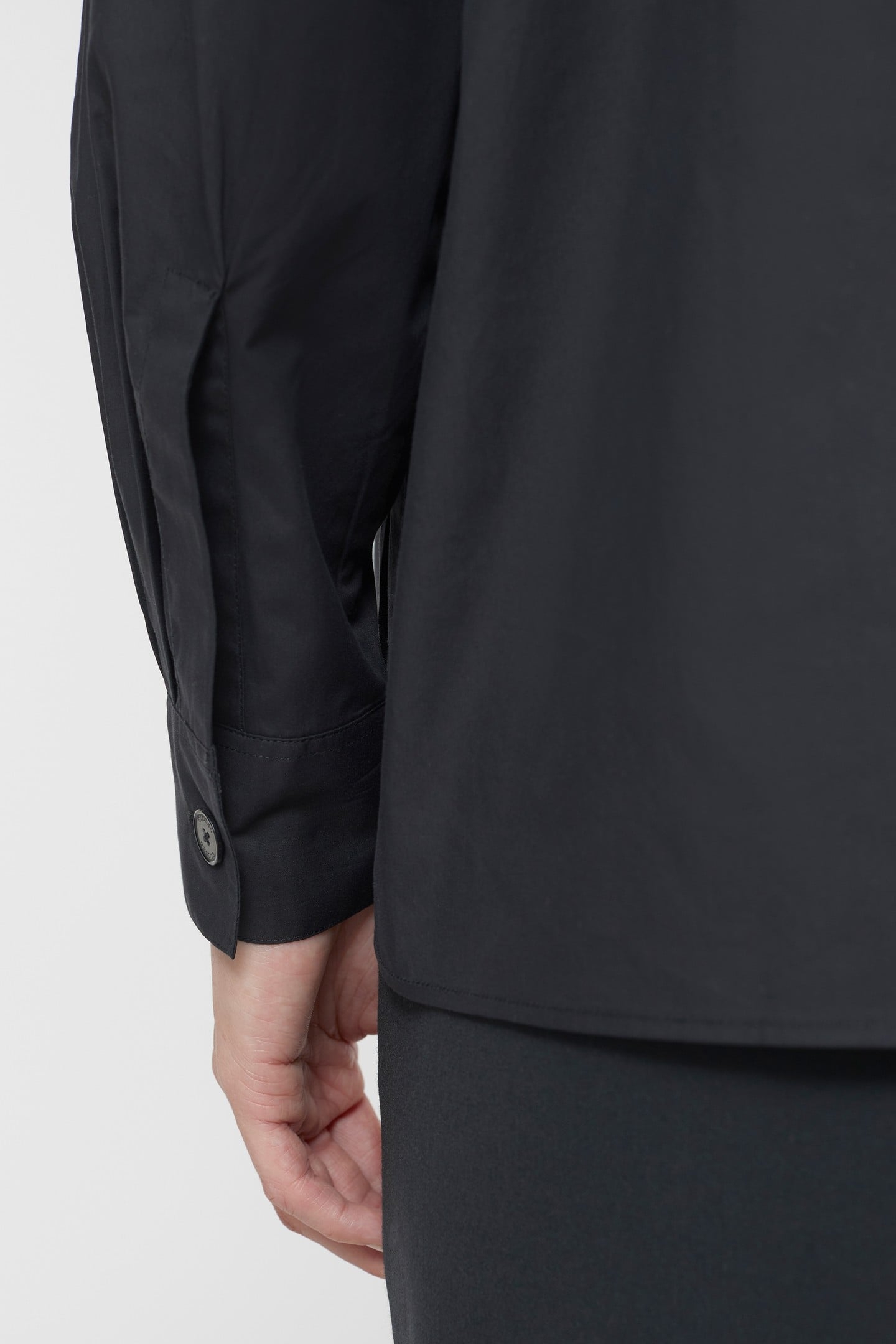 NO COLLAR BLOUSE SHIRT BLACK 3