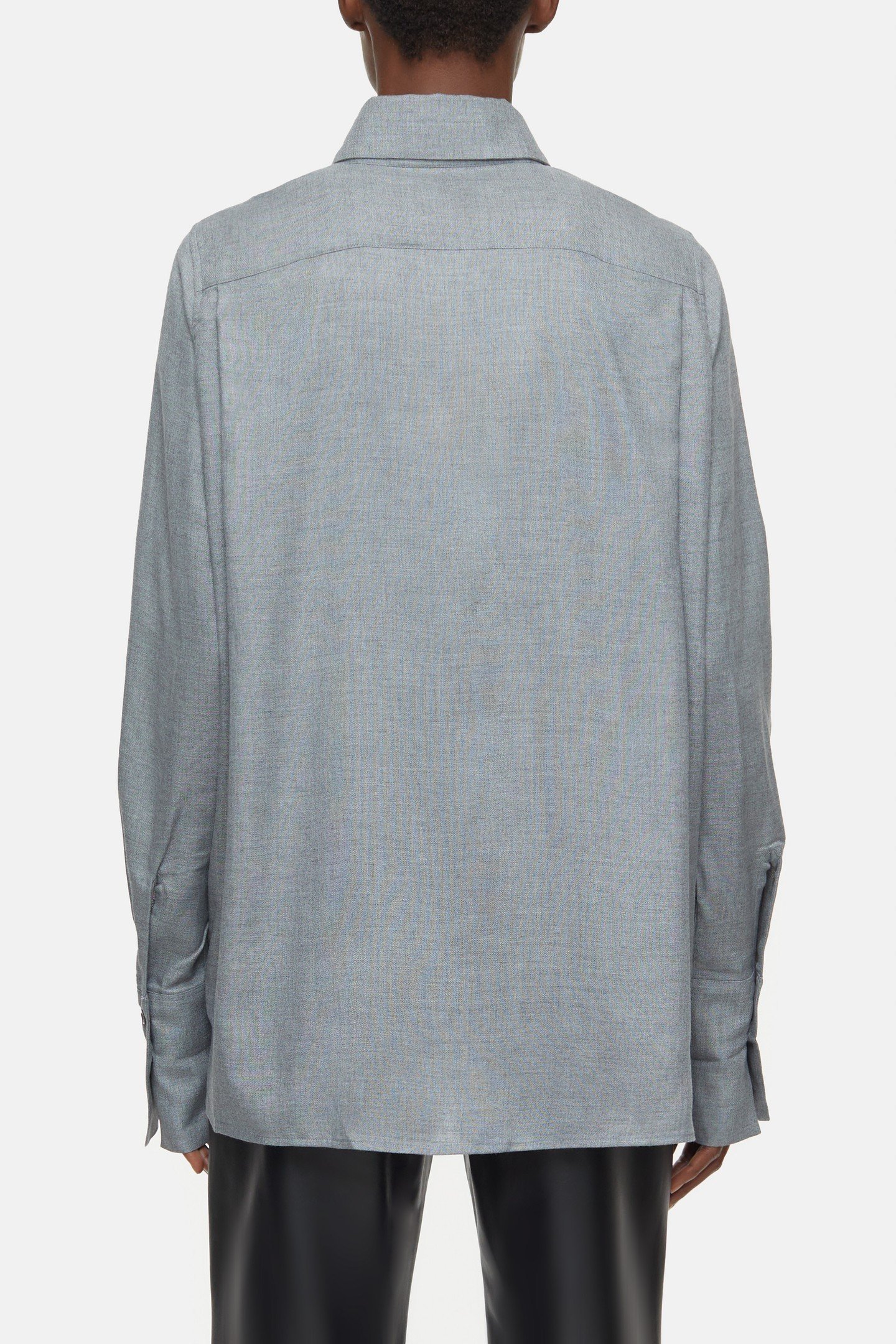 PLEAT BLOUSE SHIRT DARK GREY MELANGE 4