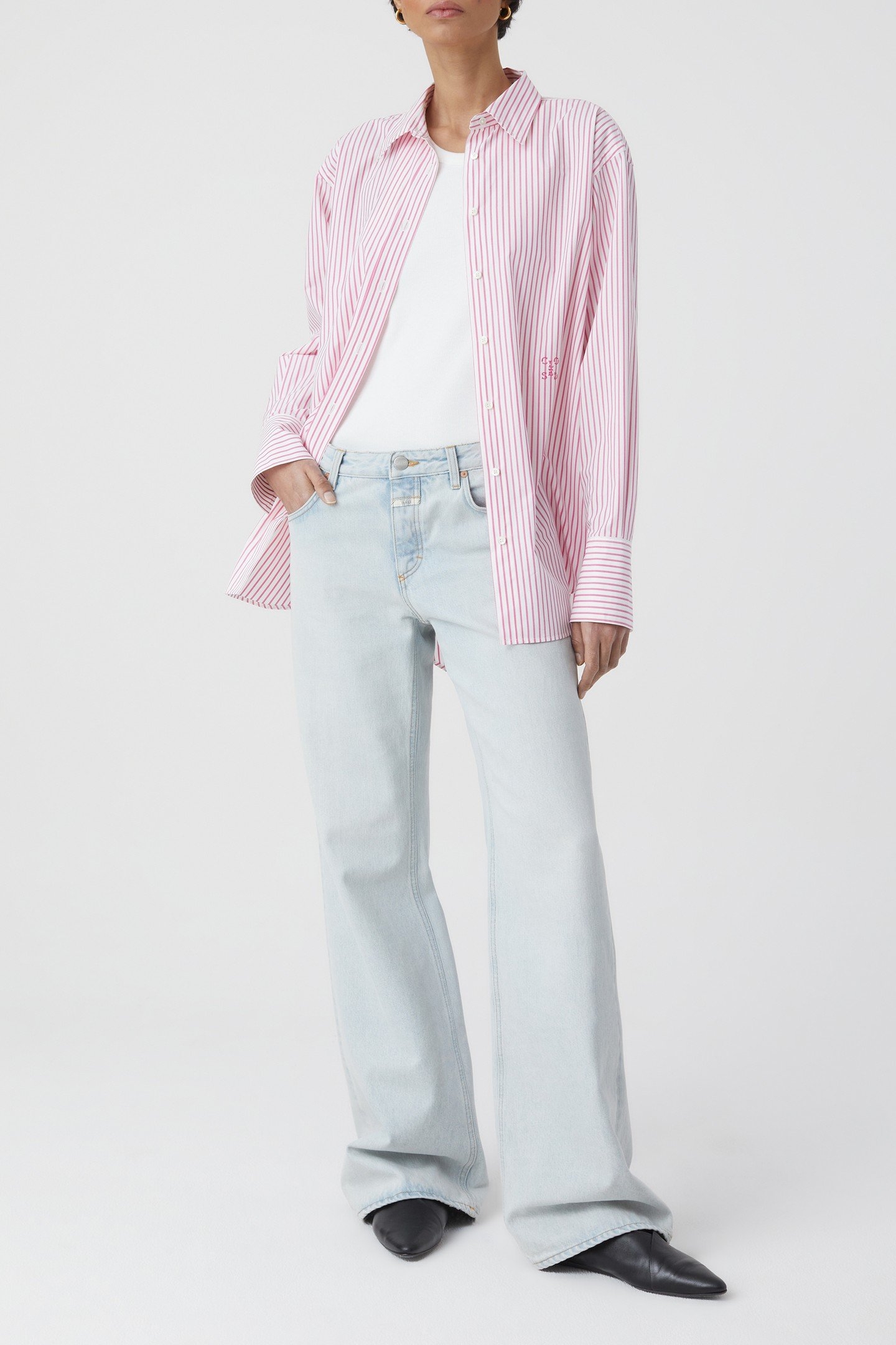 CLASSY LONG CUFF BLOUSE SHIRT FIERY PINK 6