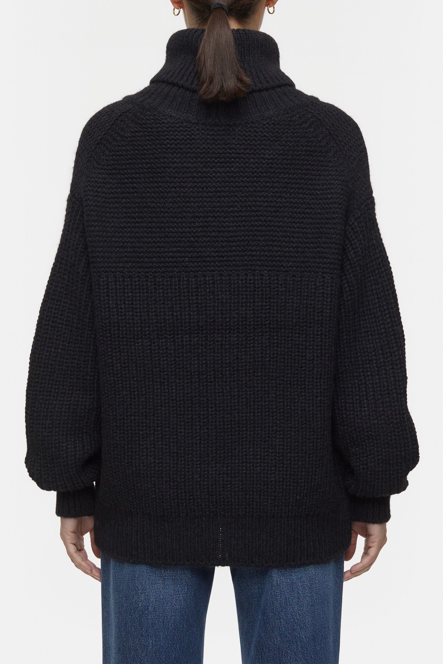 CHUNKY ROLL NECK KNITS BLACK 3