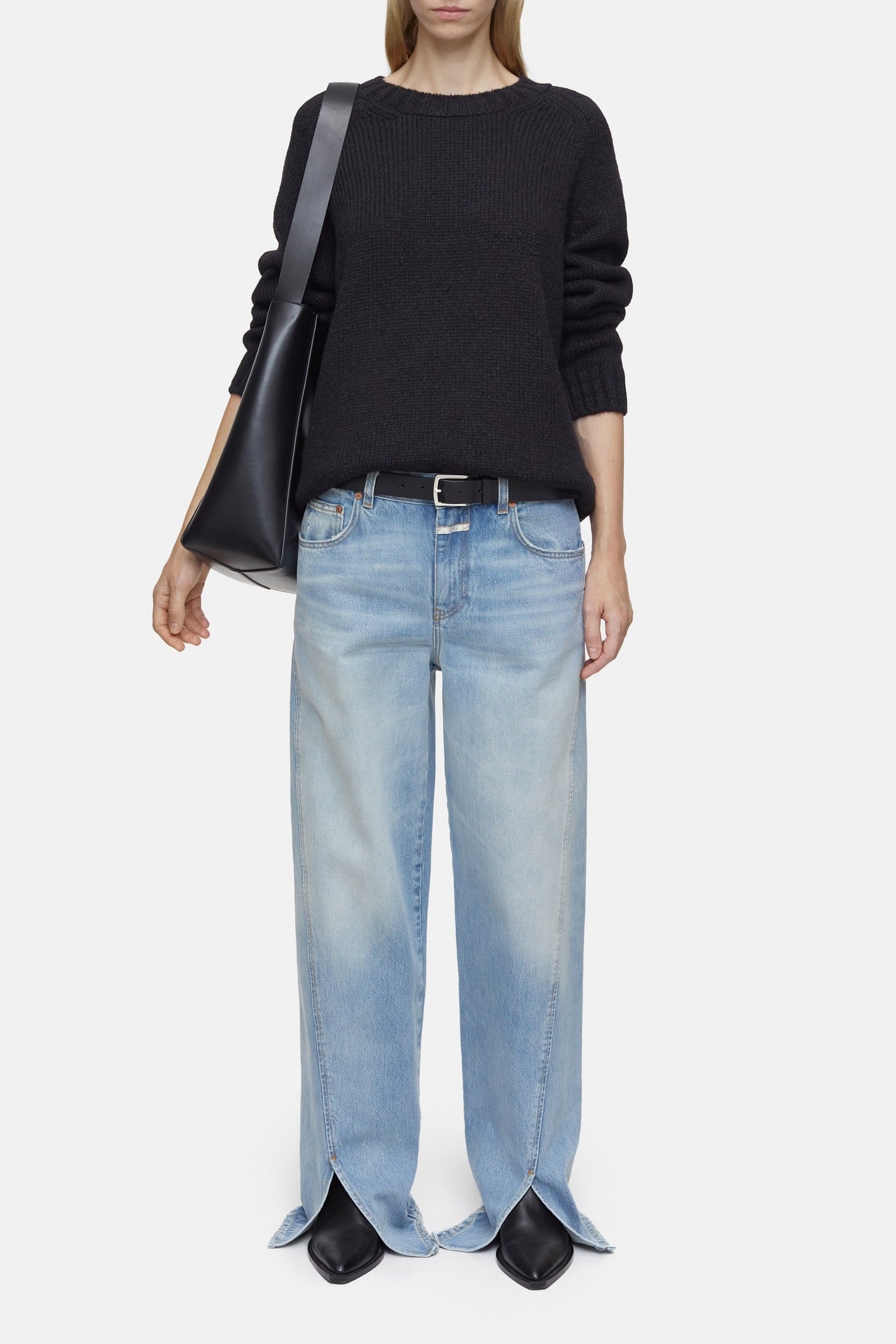 CREW NECK LONG SLEEVES KNITS BLACK 7