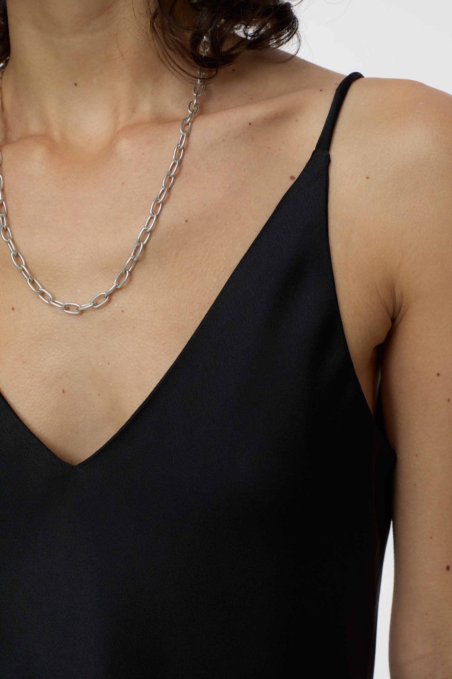 WAISTED SLIP DRESS BLACK 2