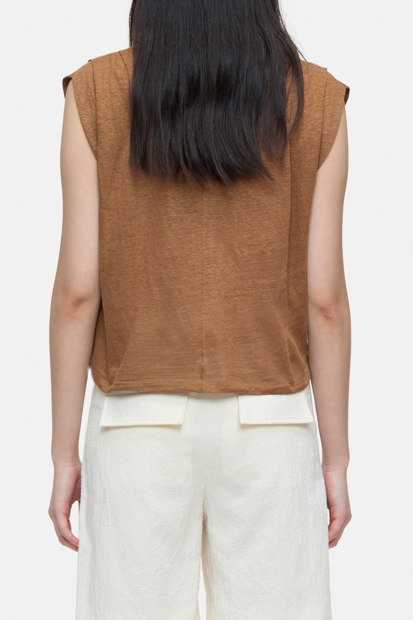 PLEATED SLEEVELESS T-SHIRTS ARABICA ESPRESSO 3