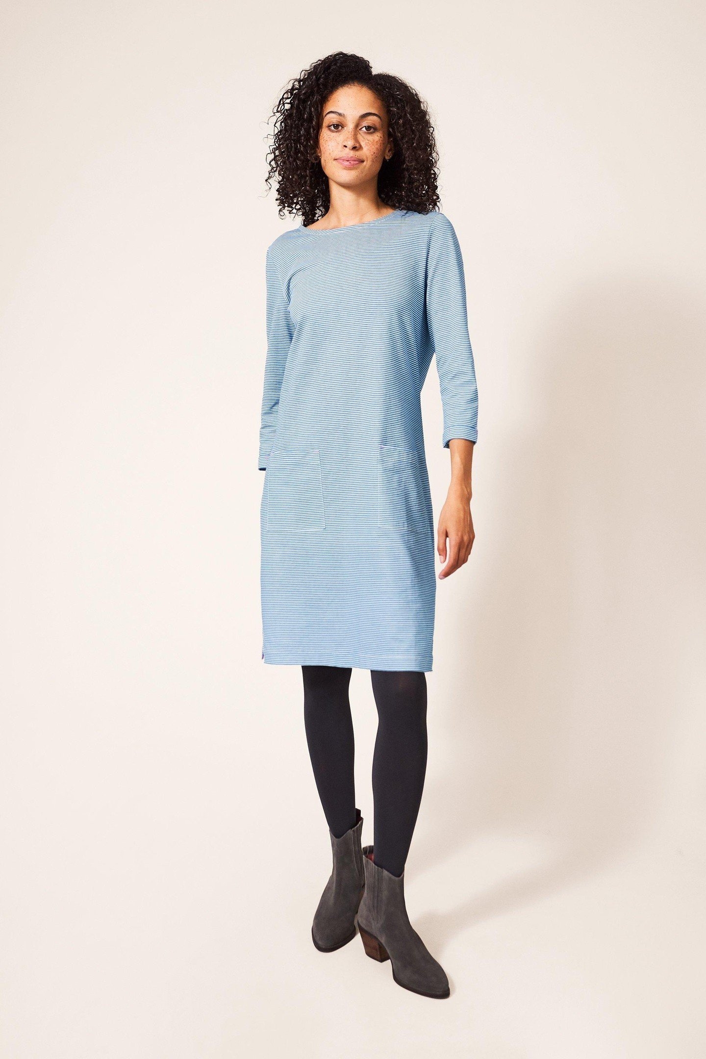 ALBIE DRESS BLUE MULTI 1