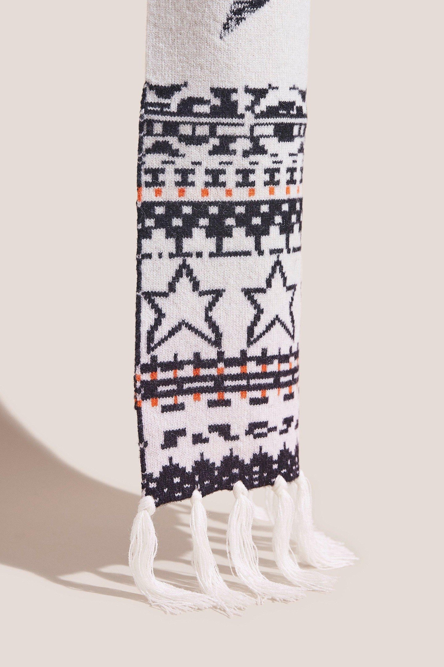 STAR FAIRISLE SCARF NATURAL MULTI 2
