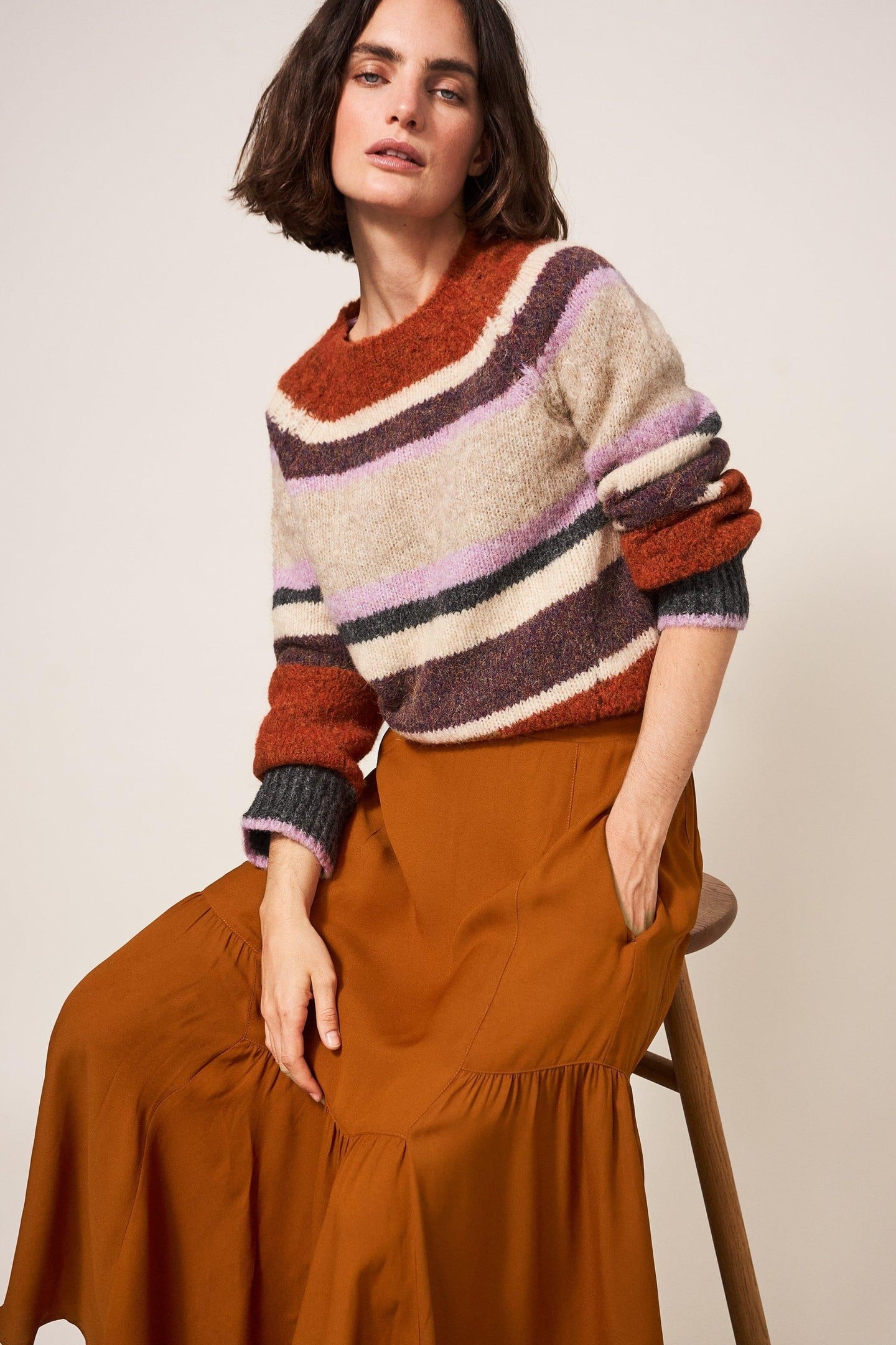 BONNY MIDI SKIRT DARK ORANGE 1