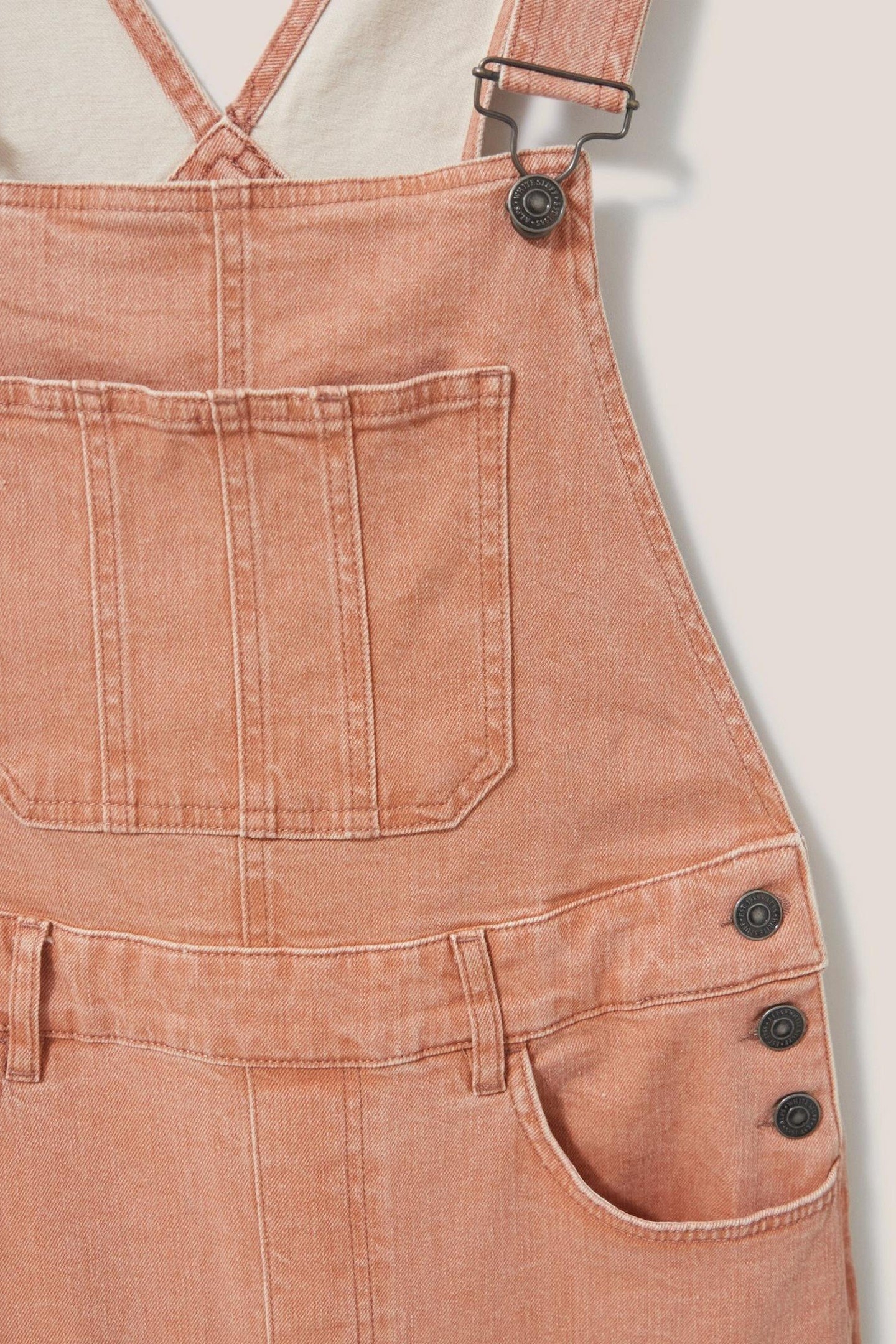 KELLY WIDE LEG DUNGAREE MID CORAL 3